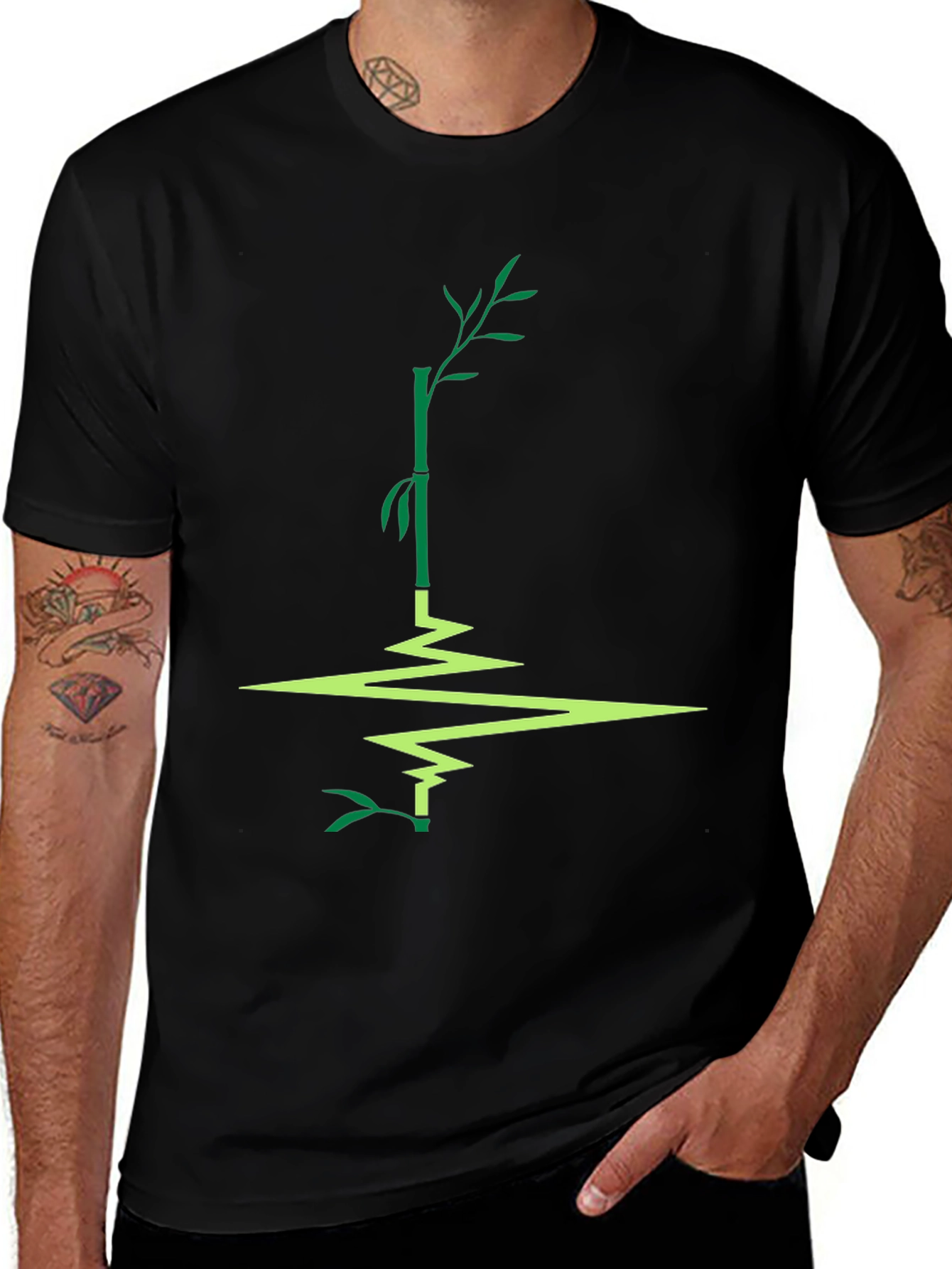 Bamboo Reflection Graphic Tee - Stylish Mens T-Shirt