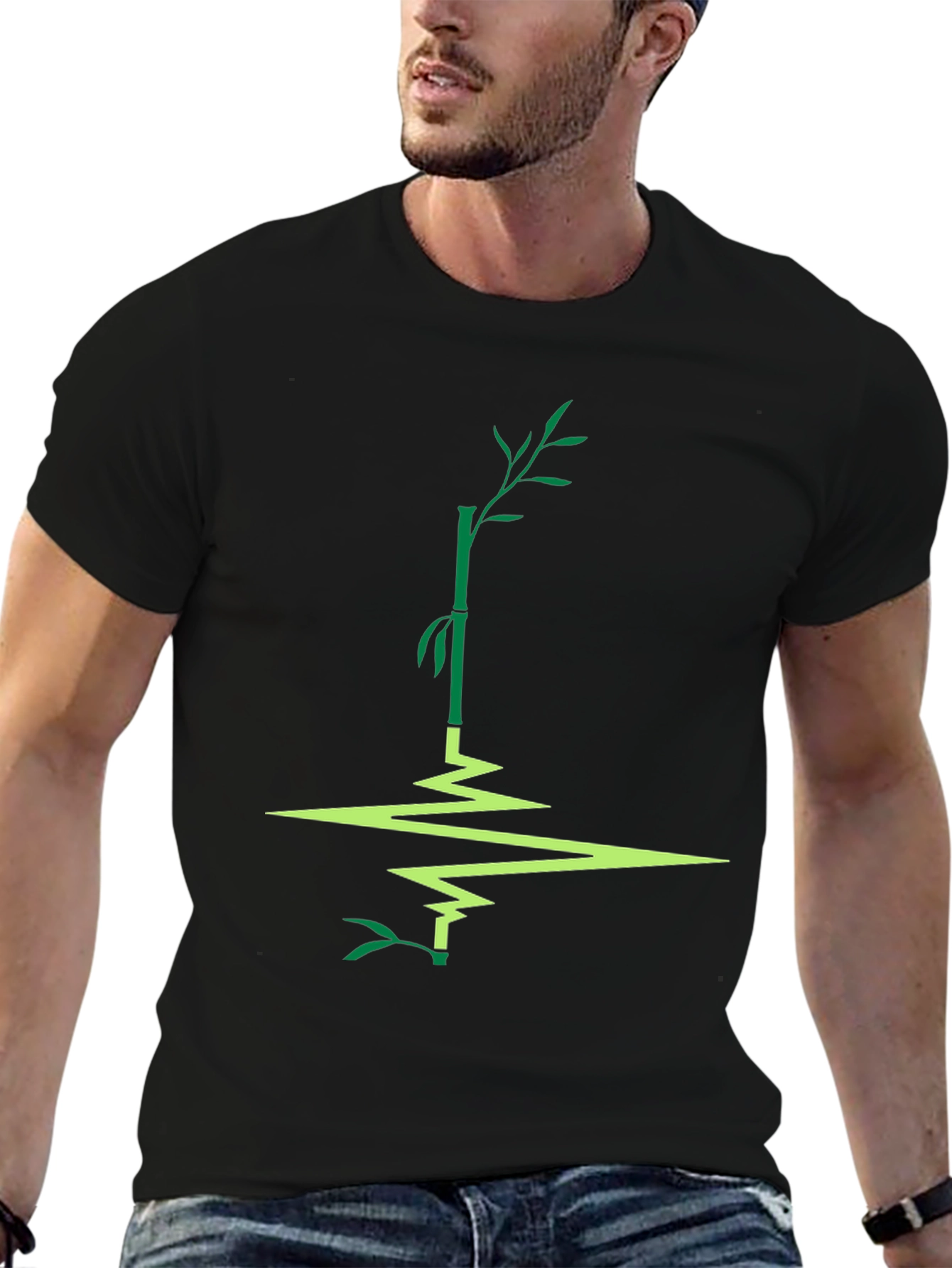 Bamboo Reflection Graphic Tee - Stylish Mens T-Shirt
