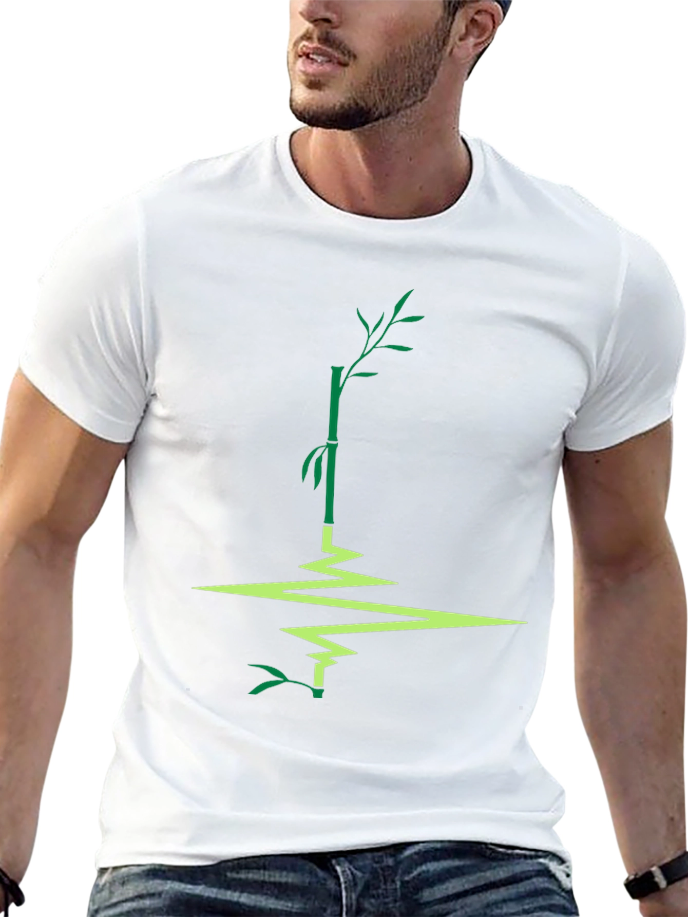 Bamboo Reflection Graphic Tee - Stylish Mens T-Shirt