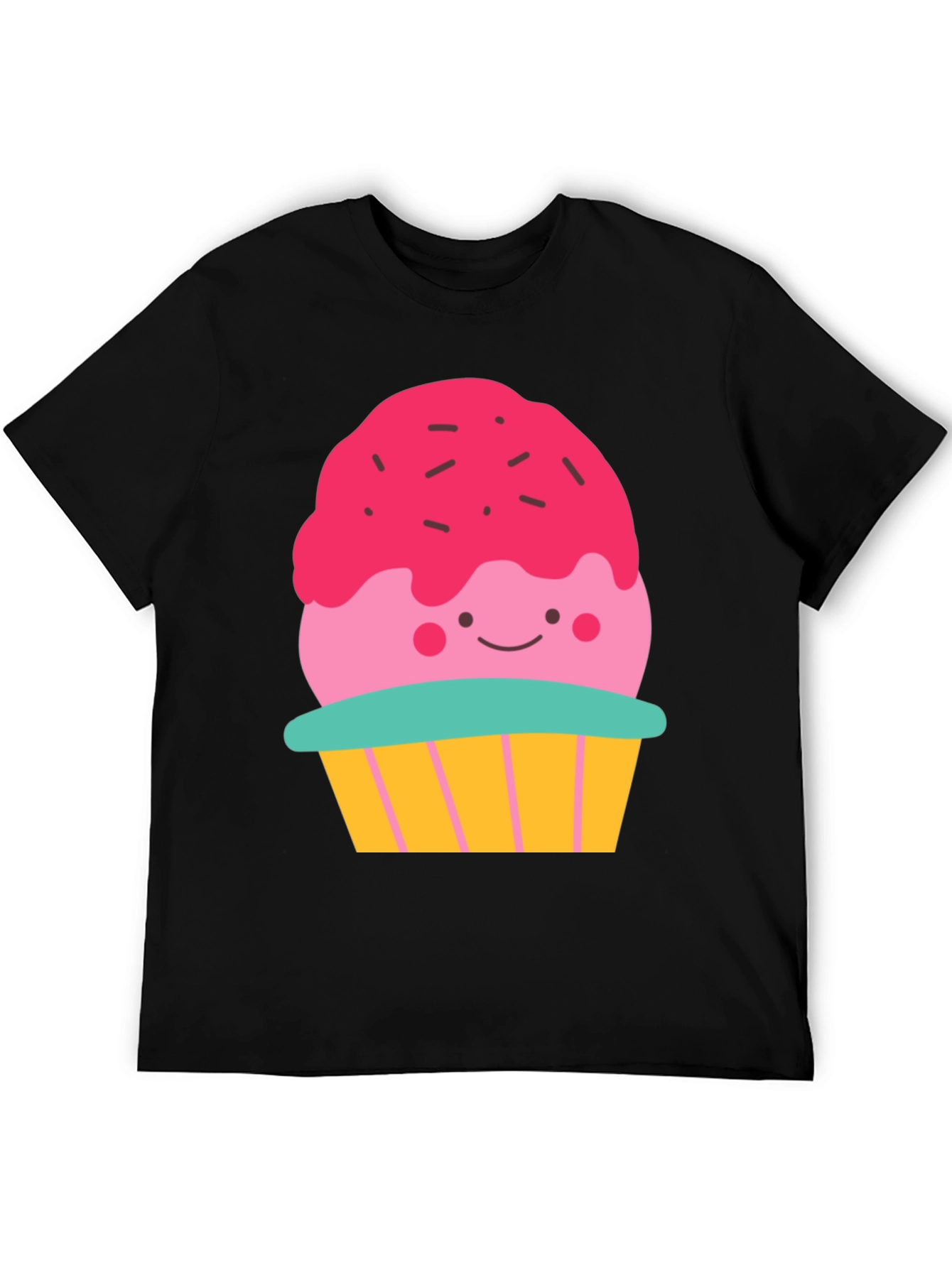 Cute Cupcake Graphic Tee - Black Casual Shirt