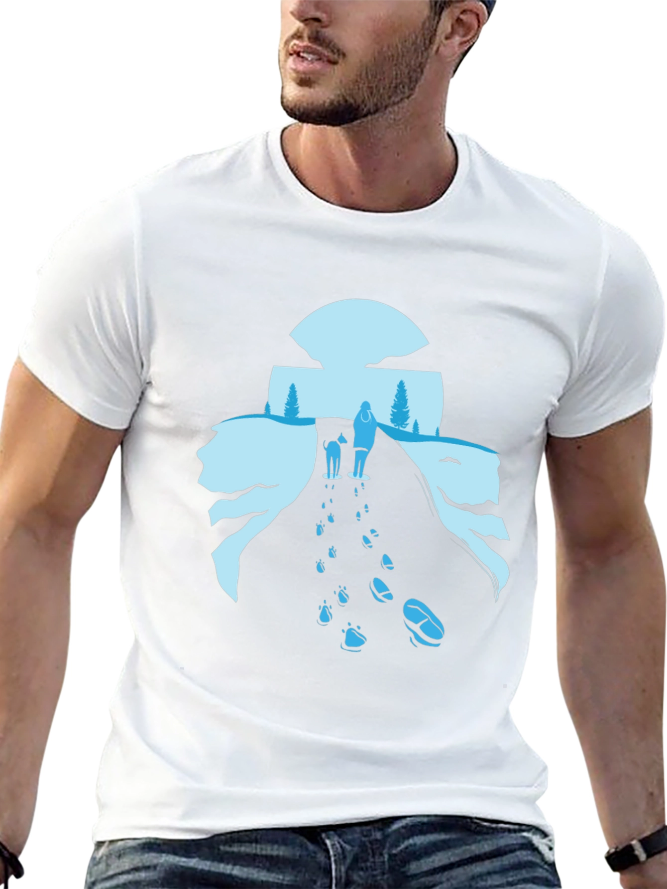 Nature Walk Graphic Tee - Black Cotton Blend