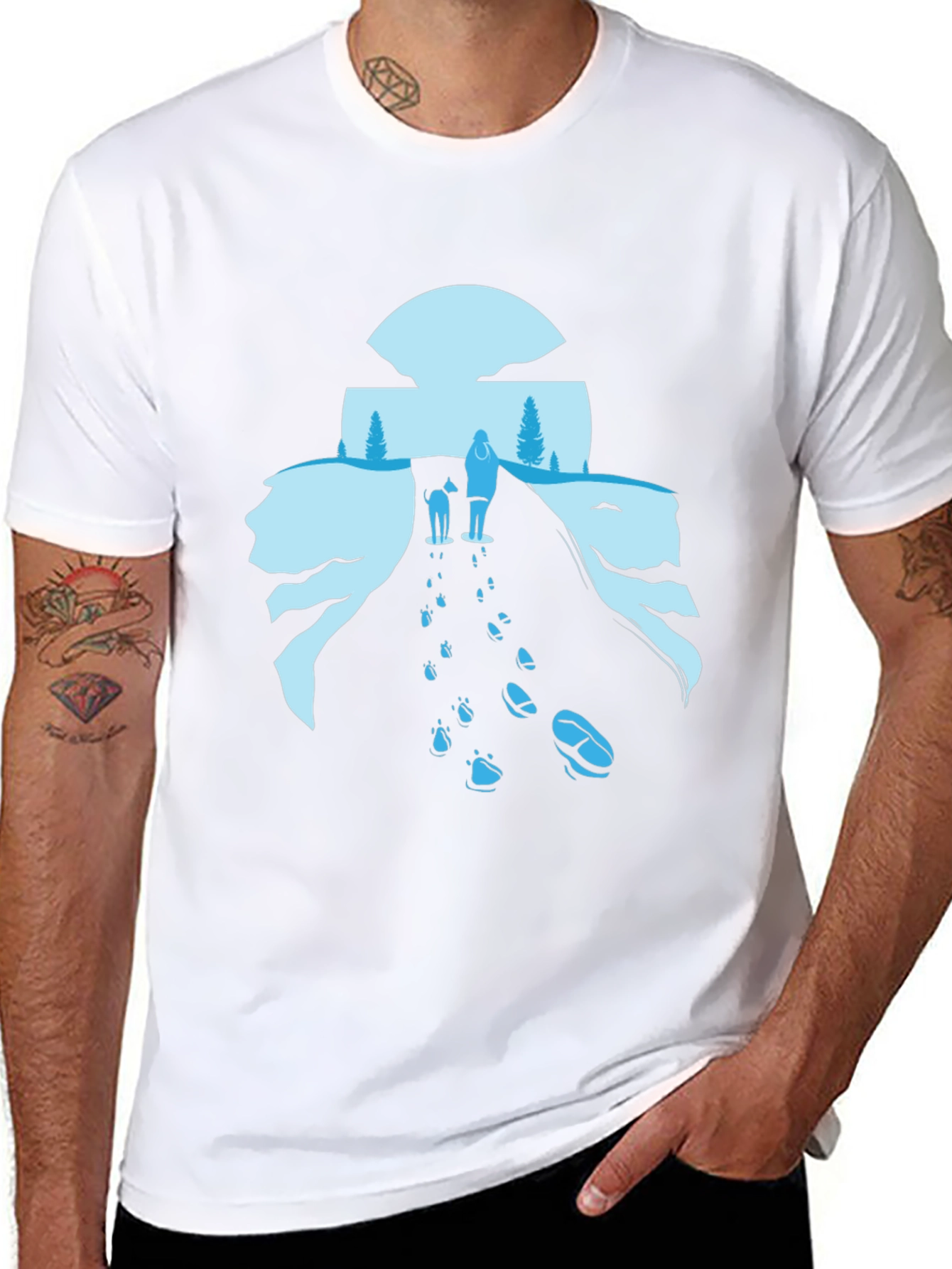 Nature Walk Graphic Tee - Black Cotton Blend