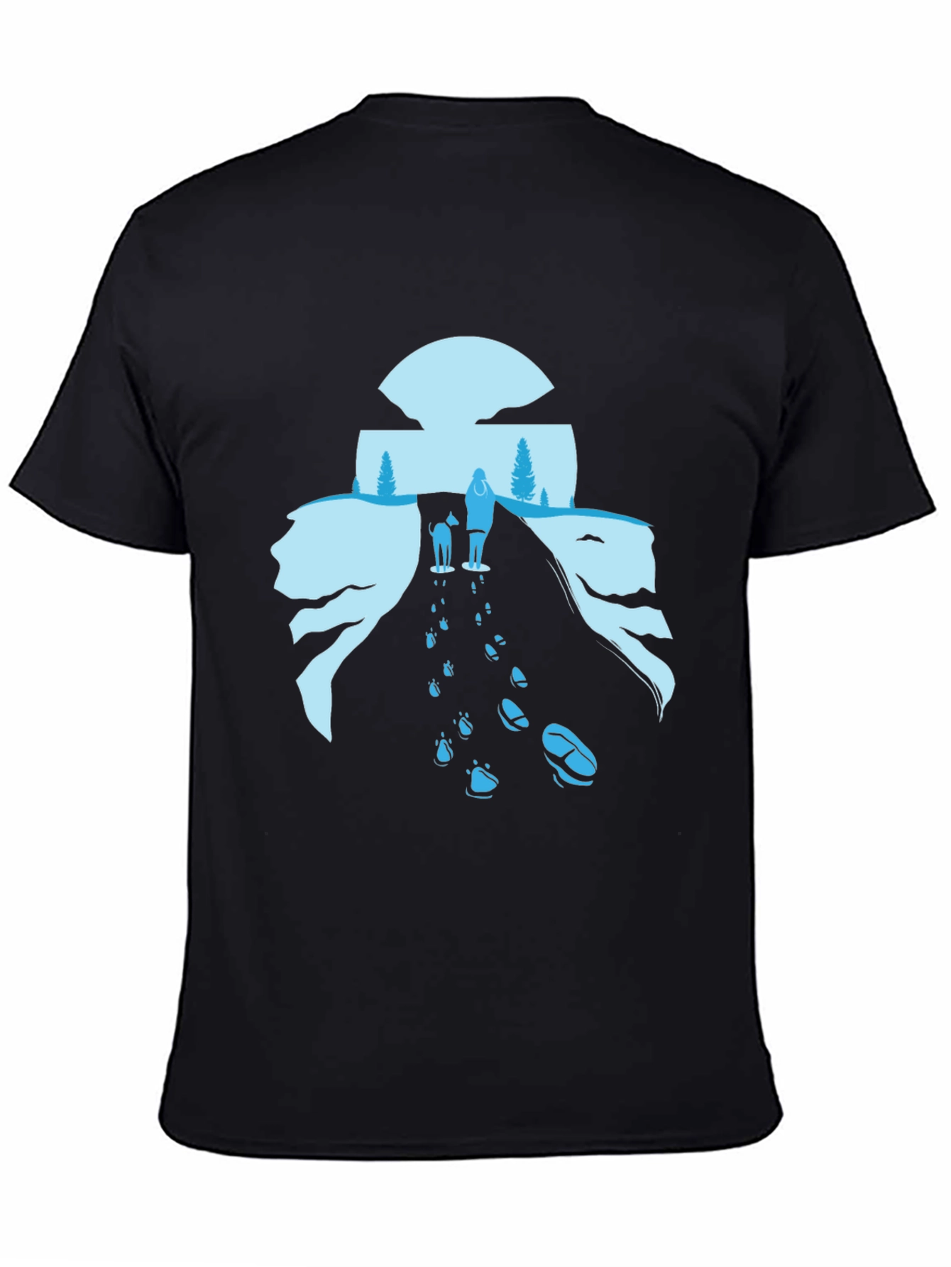 Nature Walk Graphic Tee - Black Cotton Blend