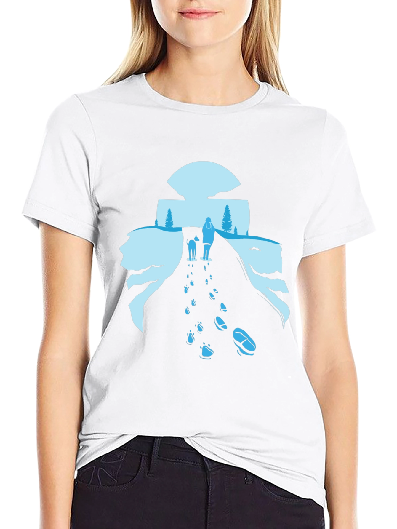 Nature Walk Graphic Tee - Black Cotton Blend