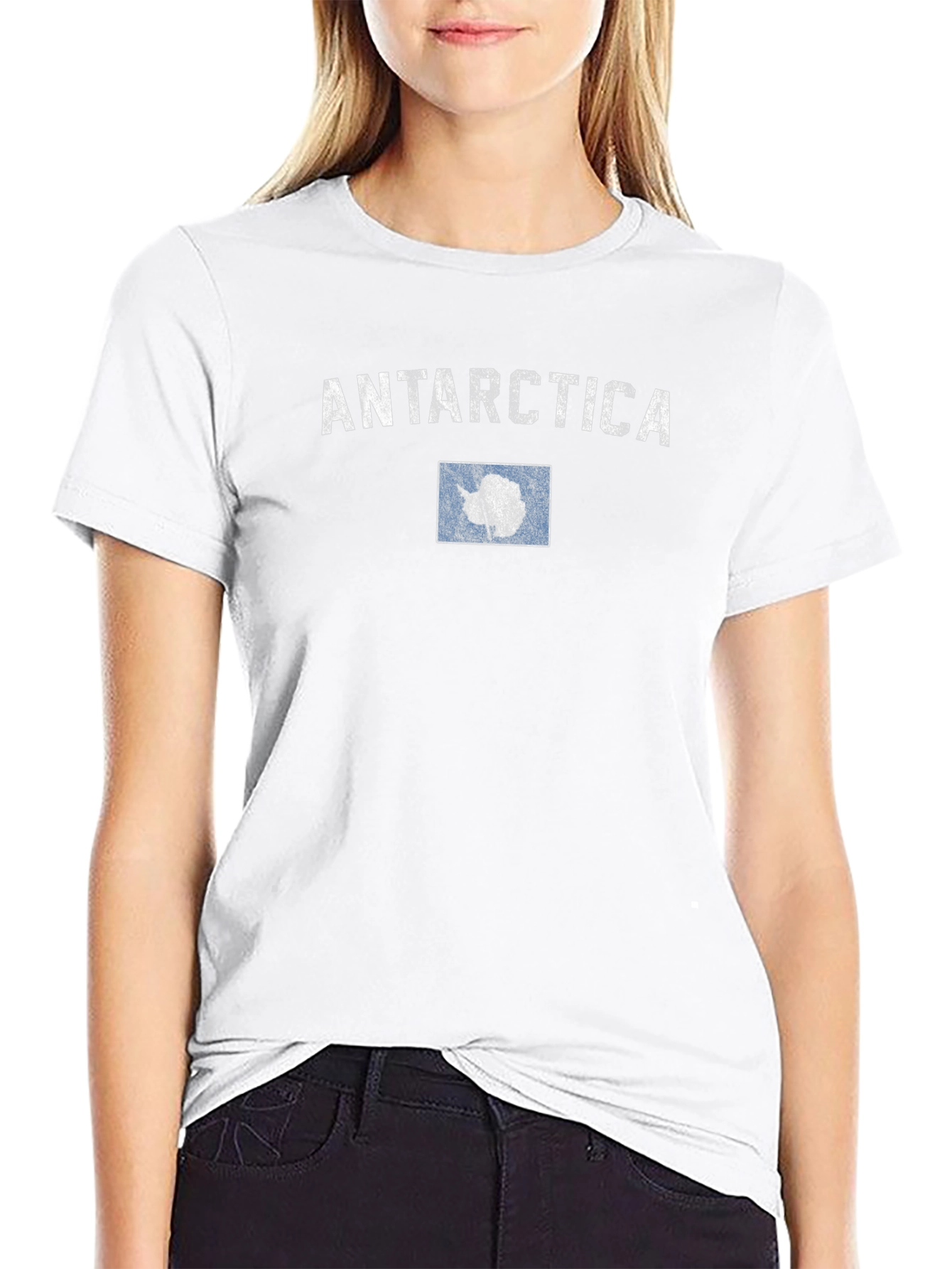 Antarctica Flag T-Shirt - Distressed Design
