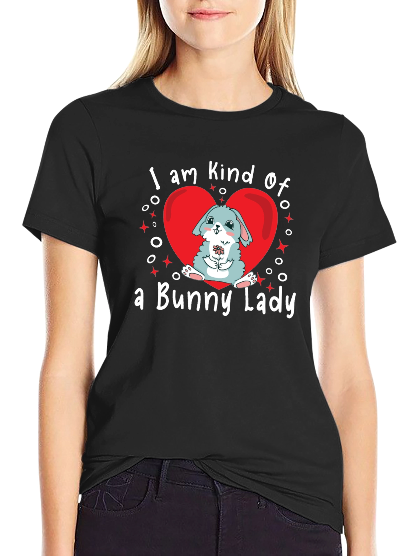 Bunny Lady Graphic Tee - Cute Rabbit Lover Shirt