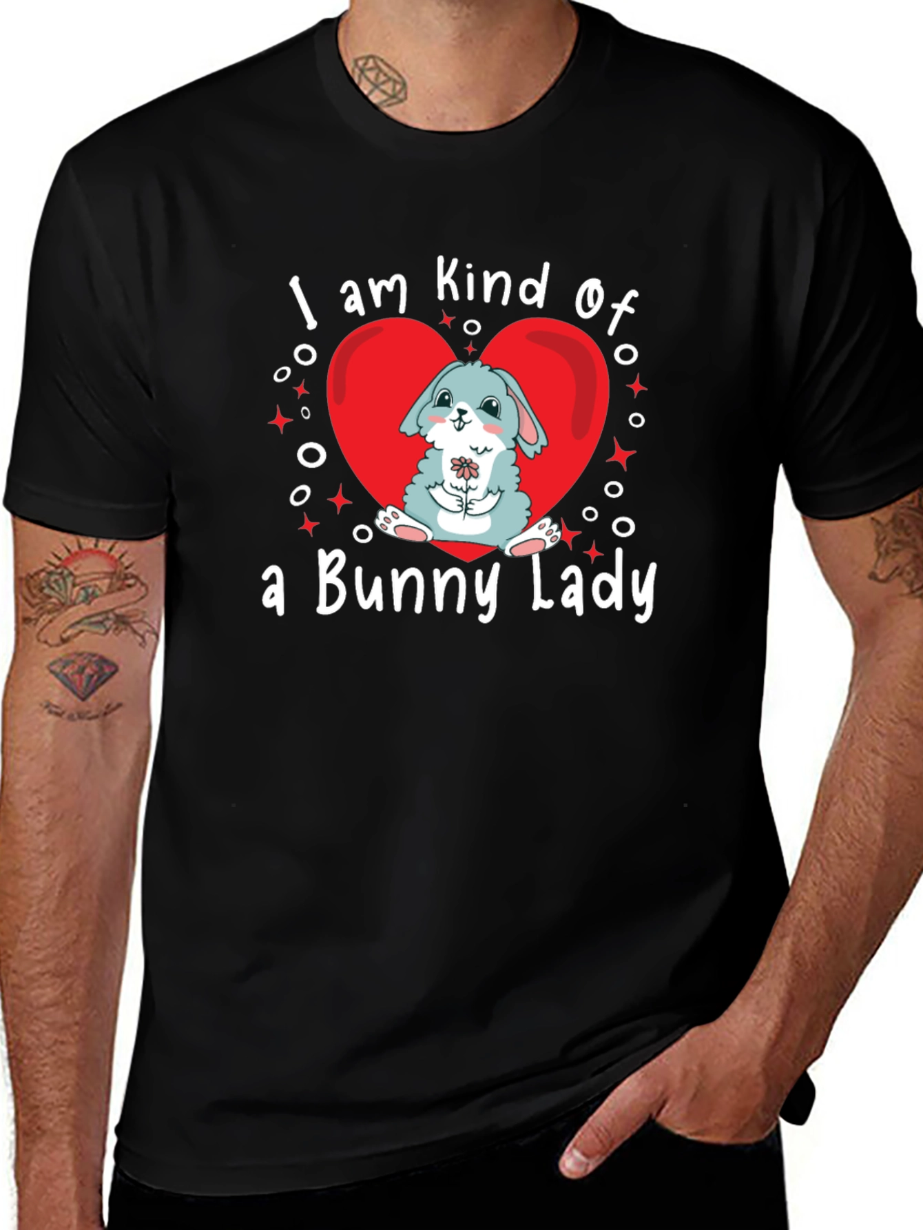 Bunny Lady Graphic Tee - Cute Rabbit Lover Shirt