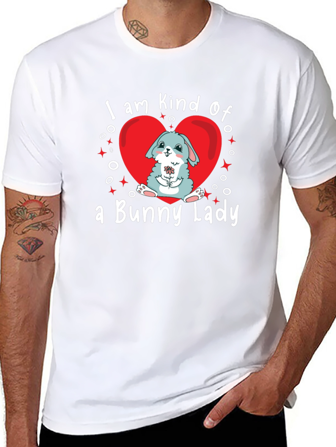 Bunny Lady Graphic Tee - Cute Rabbit Lover Shirt