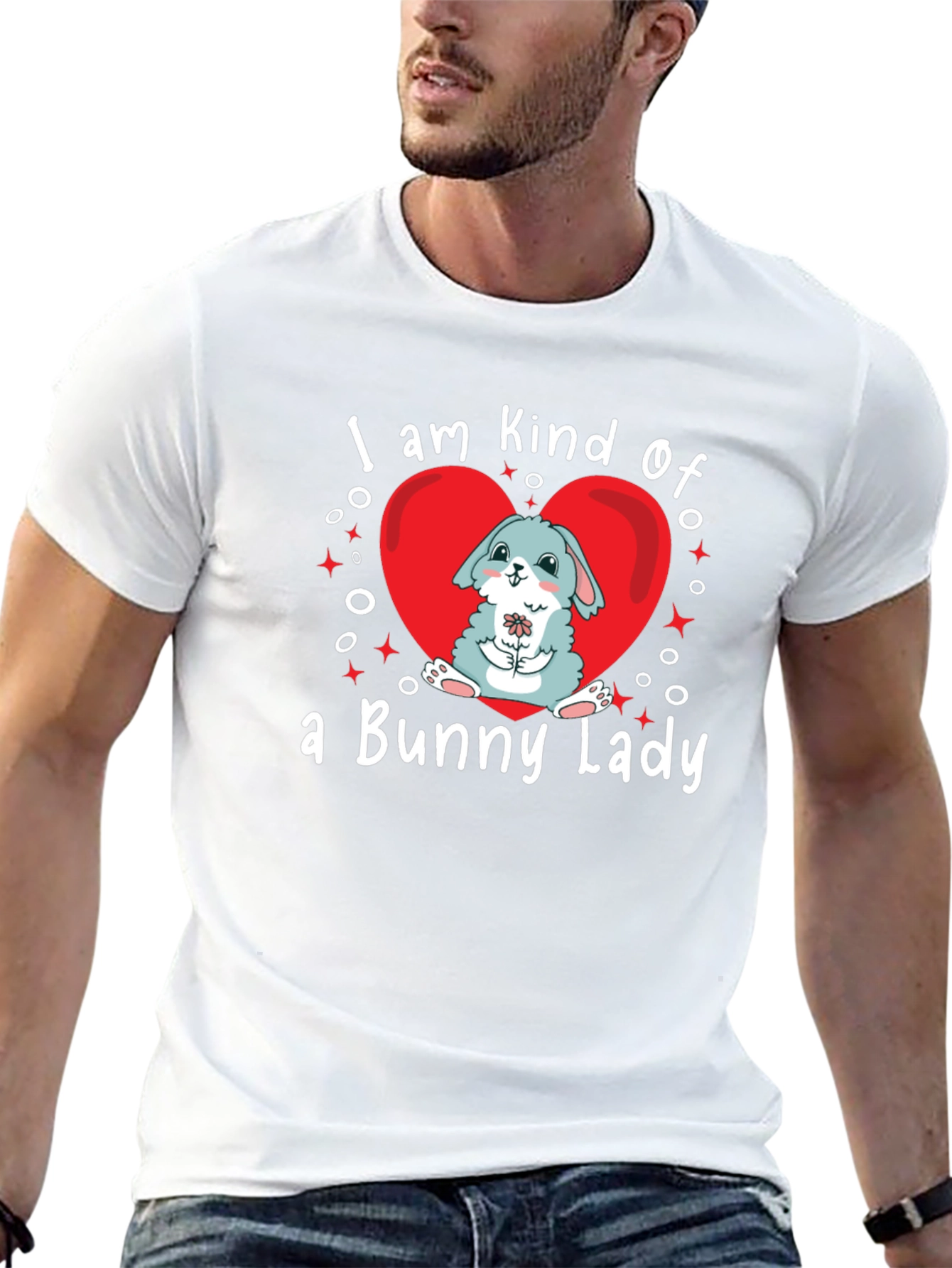 Bunny Lady Graphic Tee - Cute Rabbit Lover Shirt