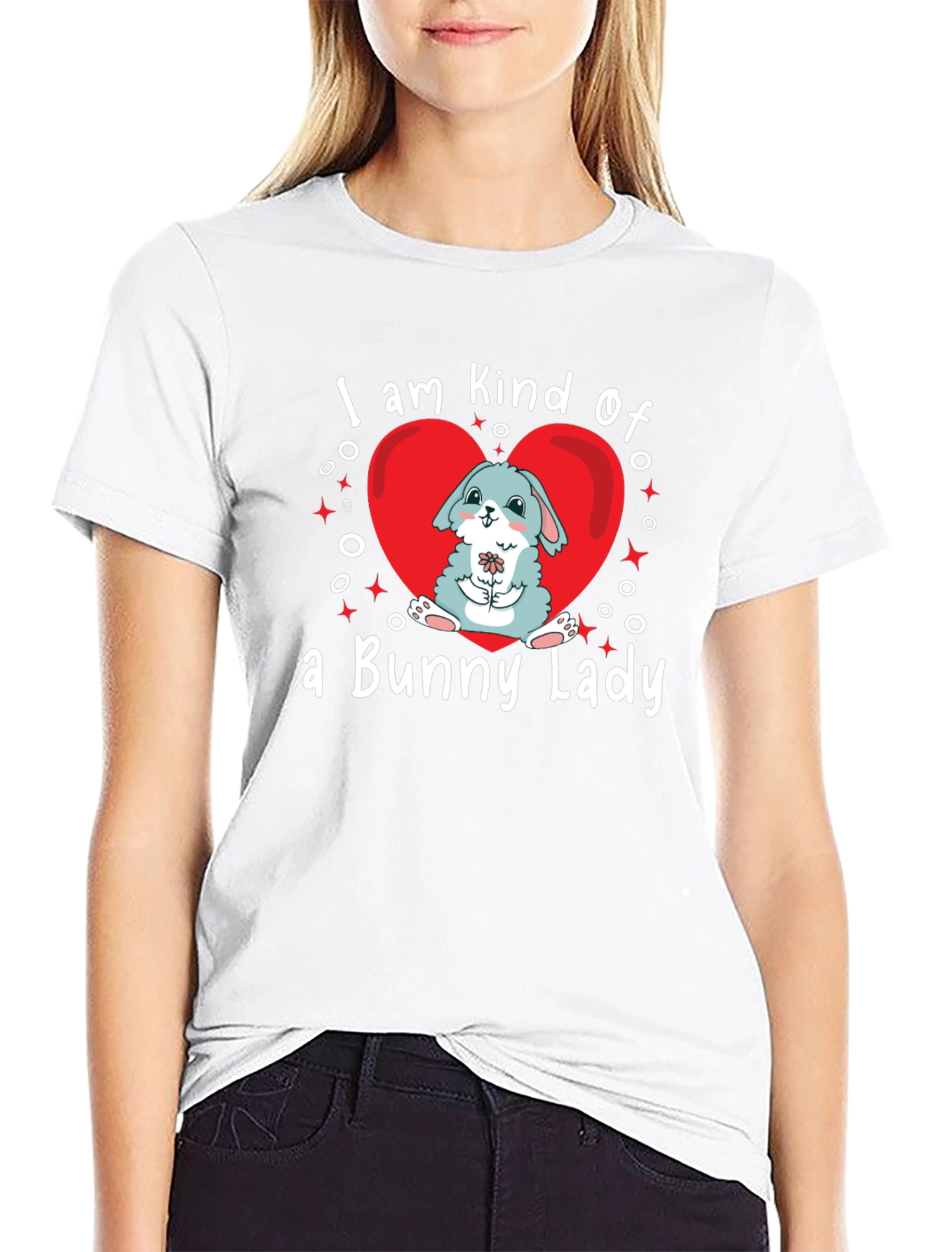Bunny Lady Graphic Tee - Cute Rabbit Lover Shirt