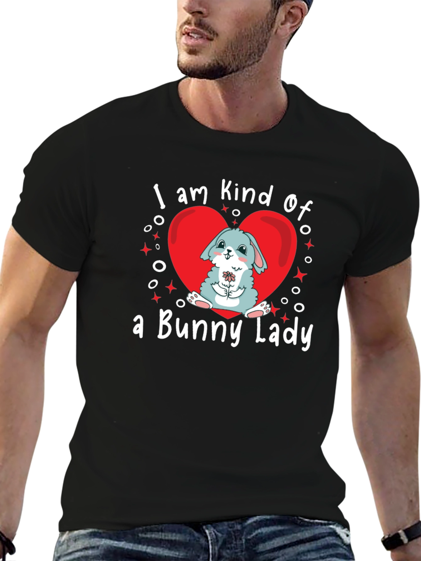 Bunny Lady Graphic Tee - Cute Rabbit Lover Shirt