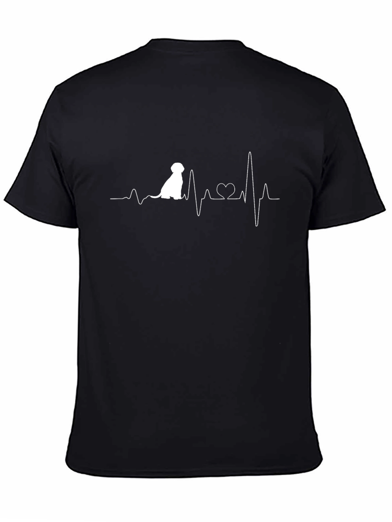 Dog Heartbeat Graphic Tee - Mens Black T-Shirt