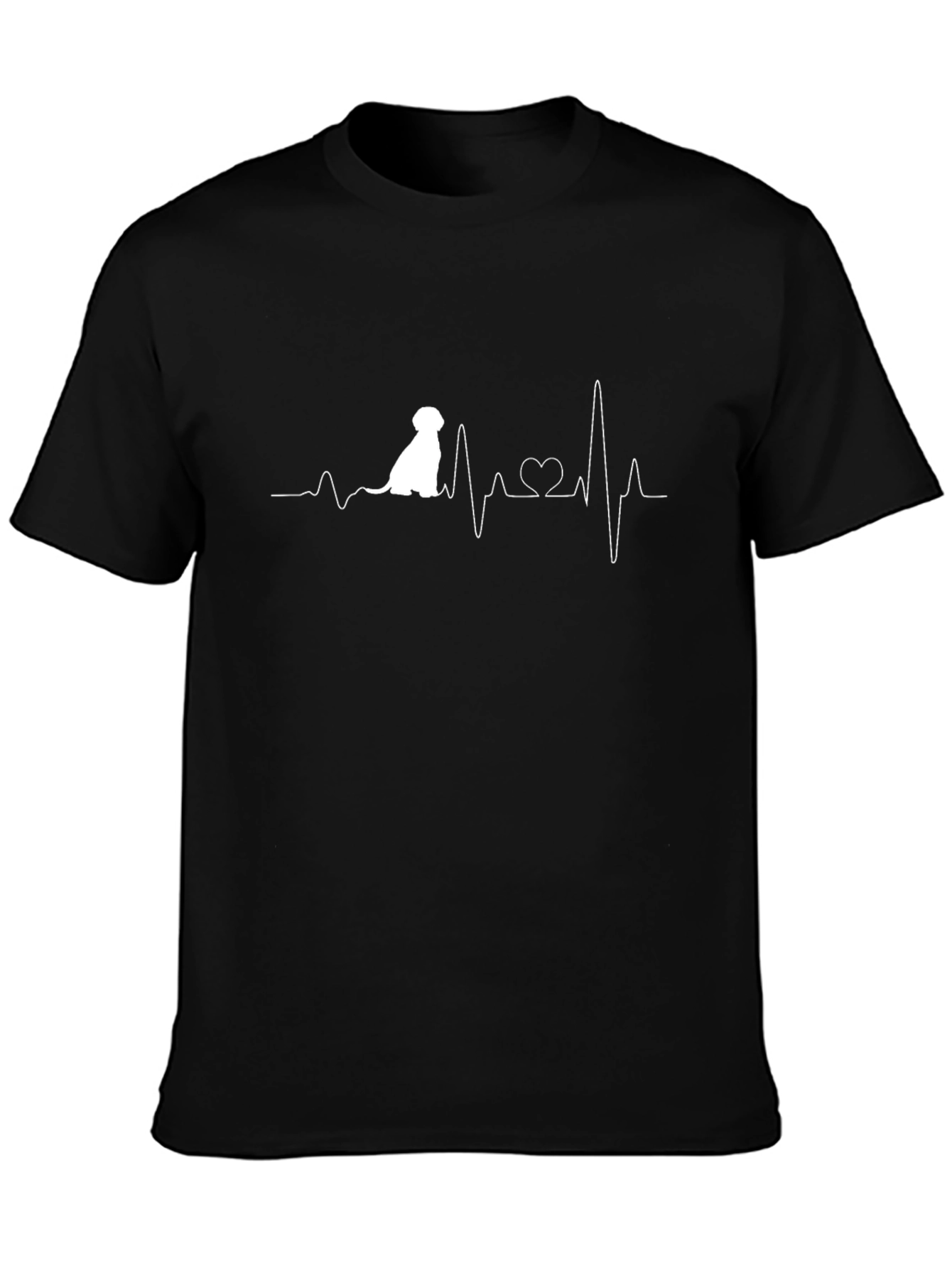 Dog Heartbeat Graphic Tee - Mens Black T-Shirt