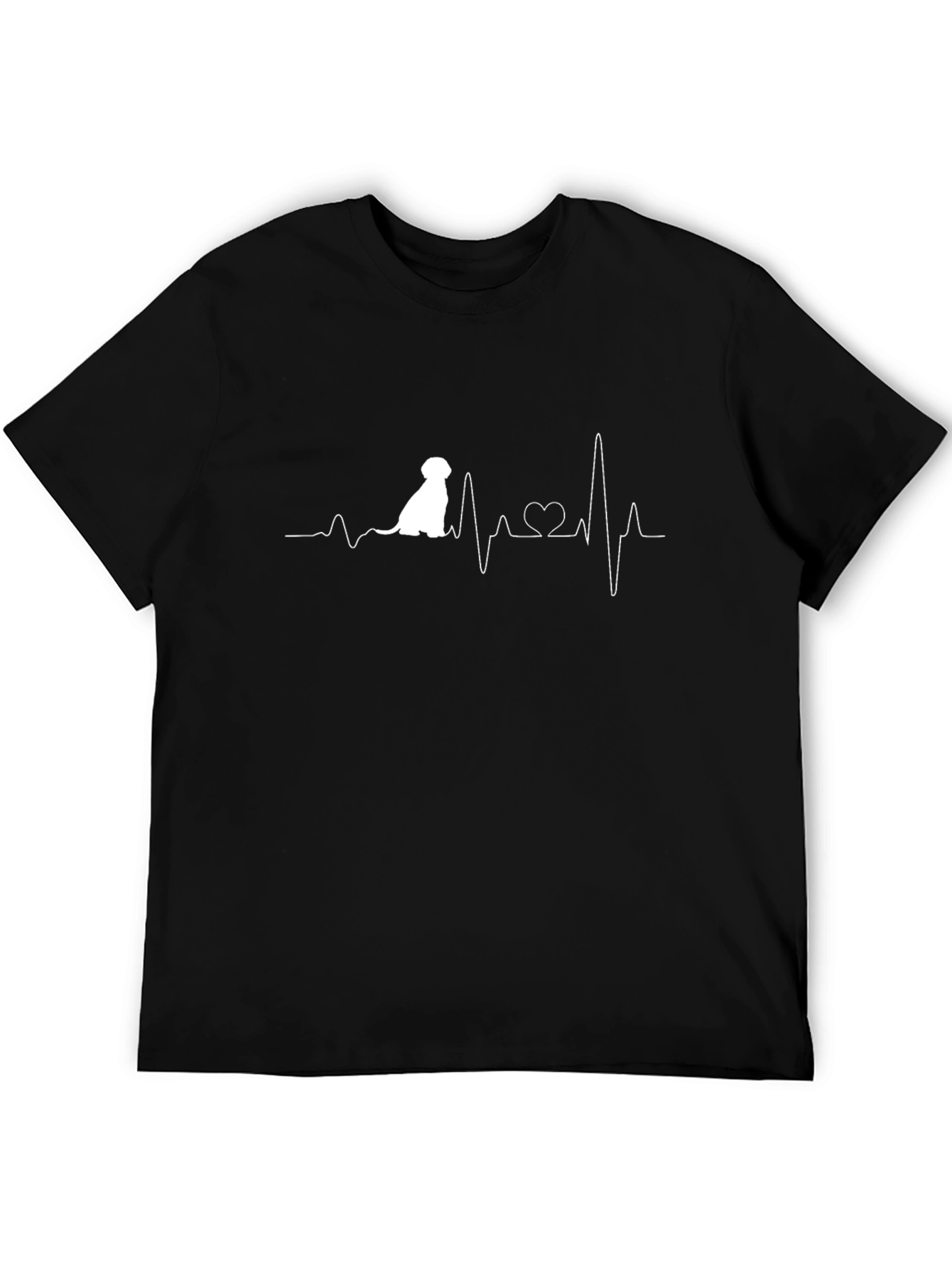 Dog Heartbeat Graphic Tee - Mens Black T-Shirt
