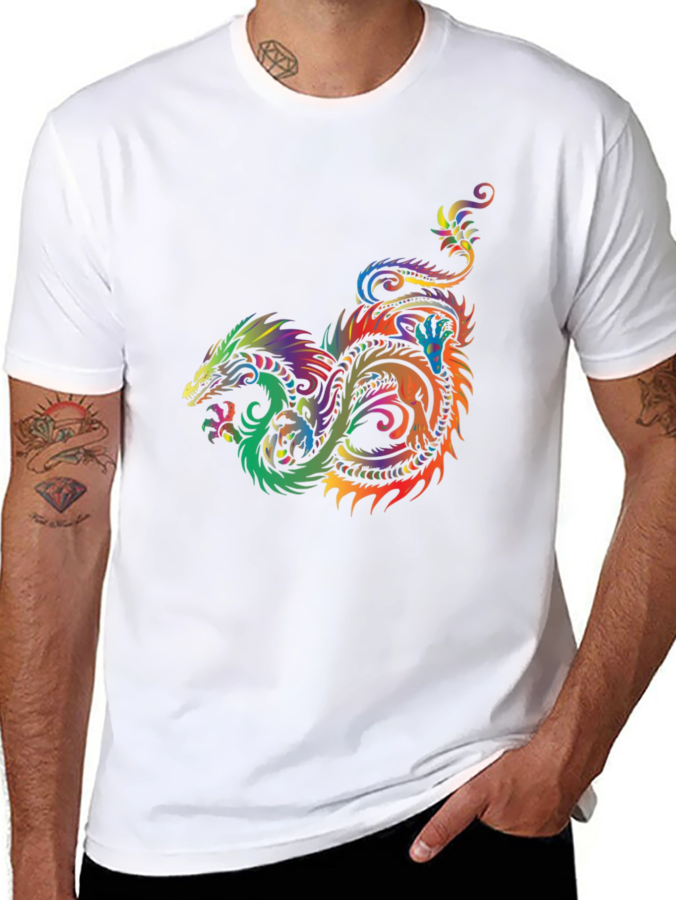 Dragon Graphic T-Shirt - Colorful Fantasy Tee