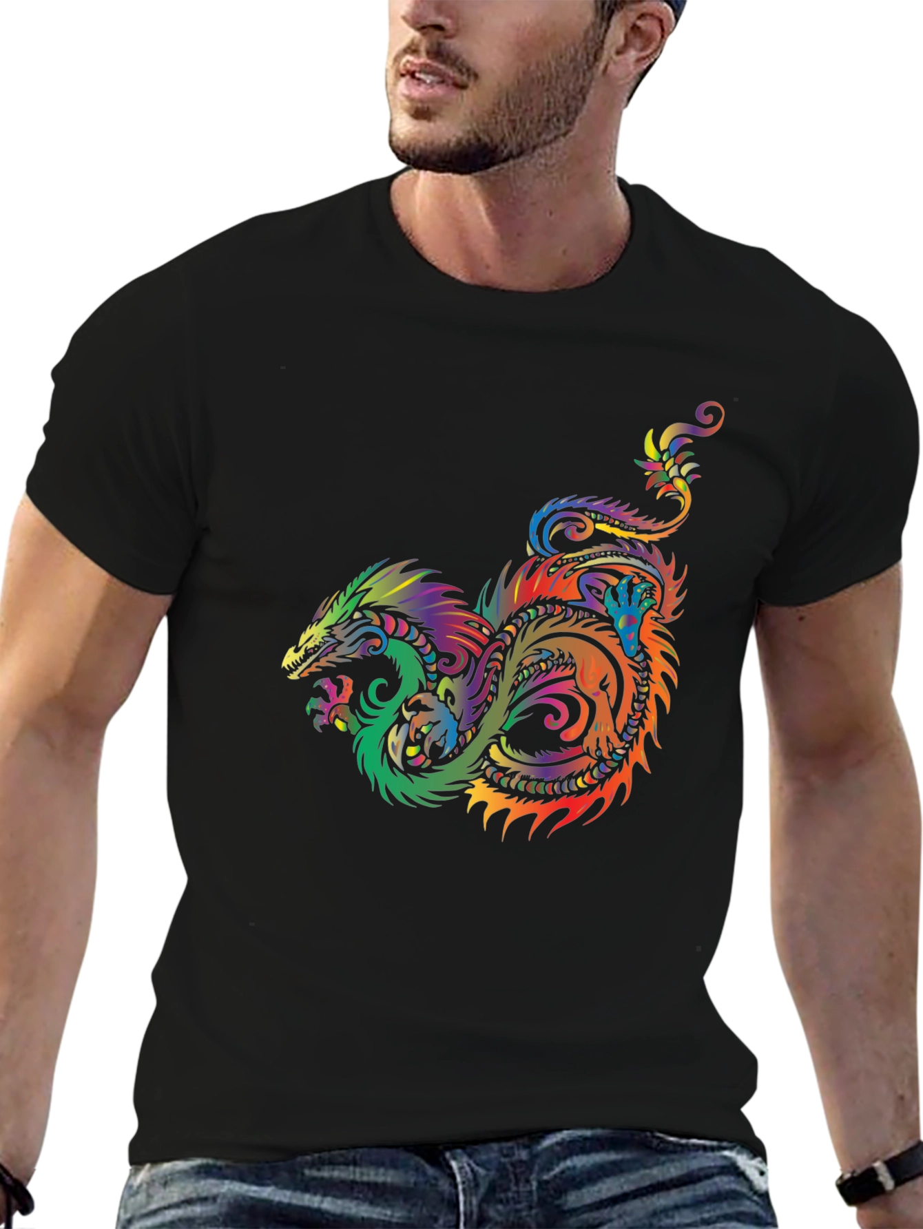 Dragon Graphic T-Shirt - Colorful Fantasy Tee