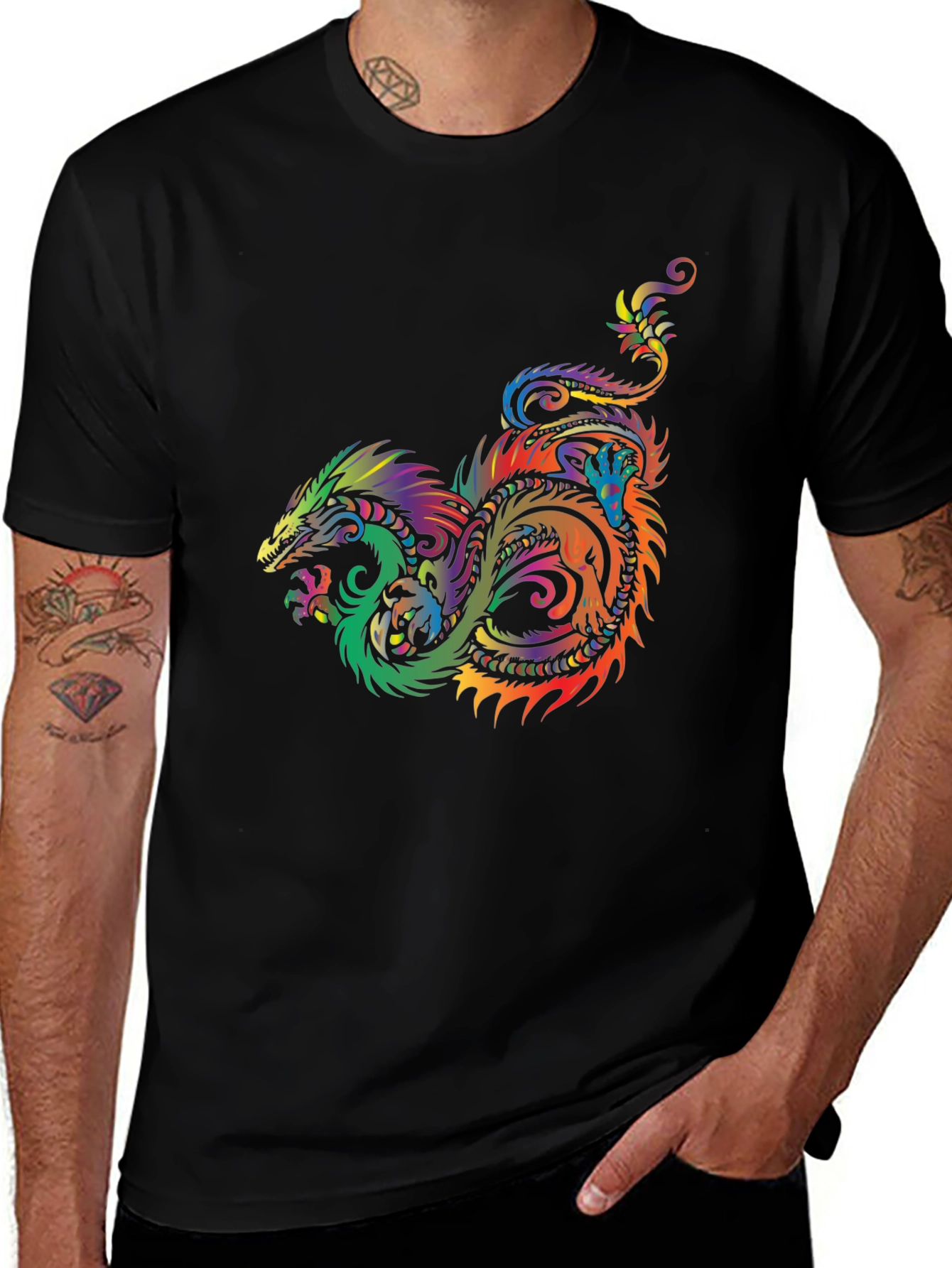 Dragon Graphic T-Shirt - Colorful Fantasy Tee