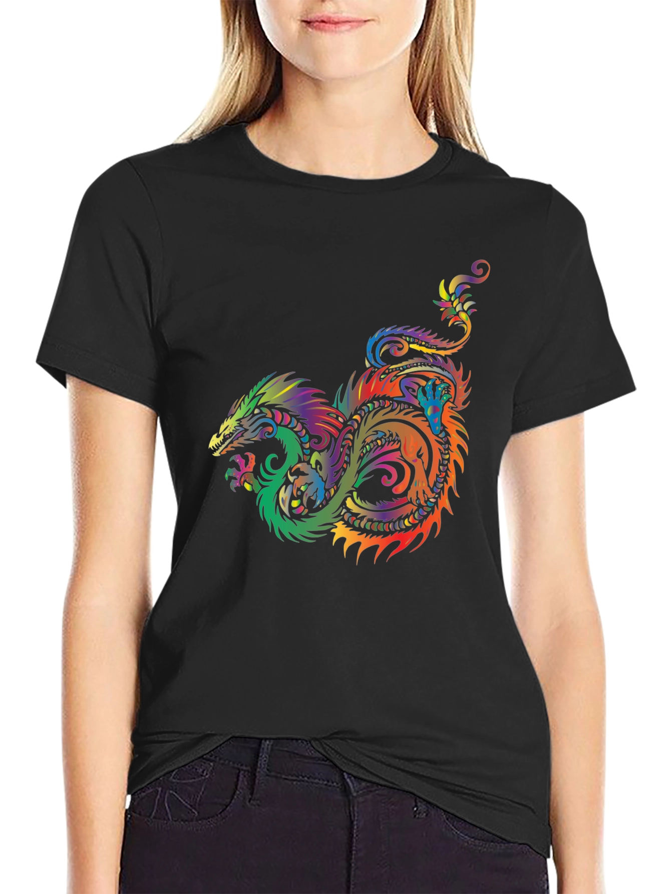 Dragon Graphic T-Shirt - Colorful Fantasy Tee