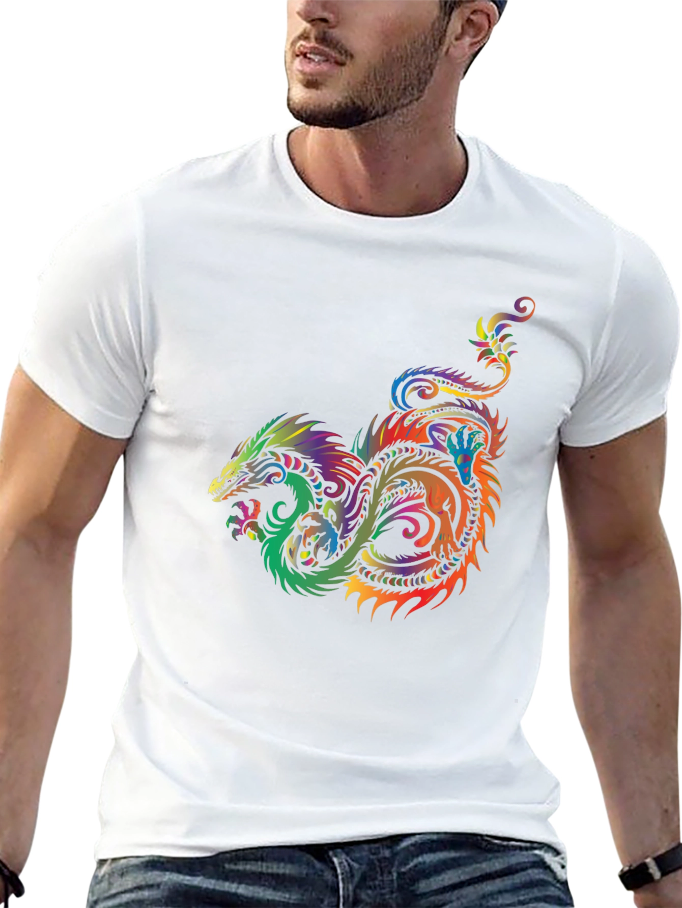 Dragon Graphic T-Shirt - Colorful Fantasy Tee