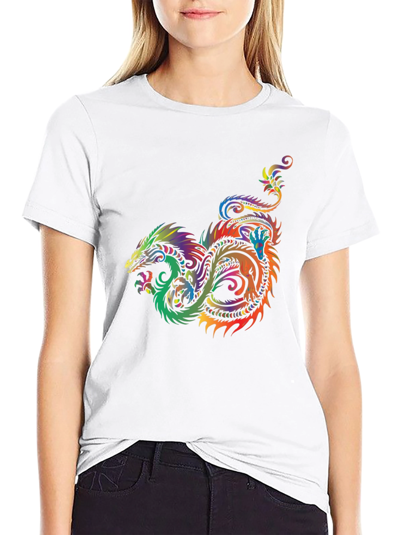 Dragon Graphic T-Shirt - Colorful Fantasy Tee