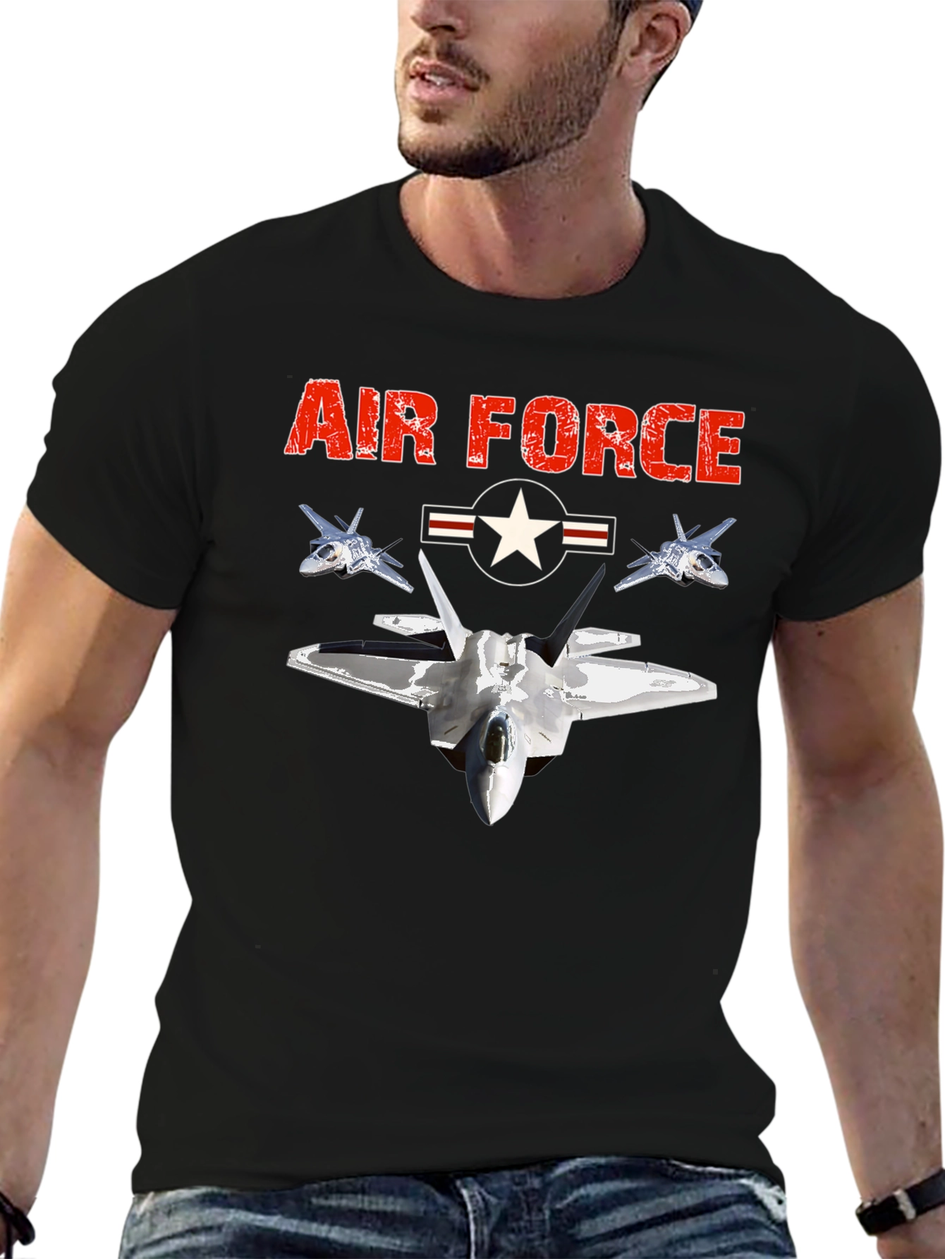 Air Force Jet Fighter Graphic T-Shirt