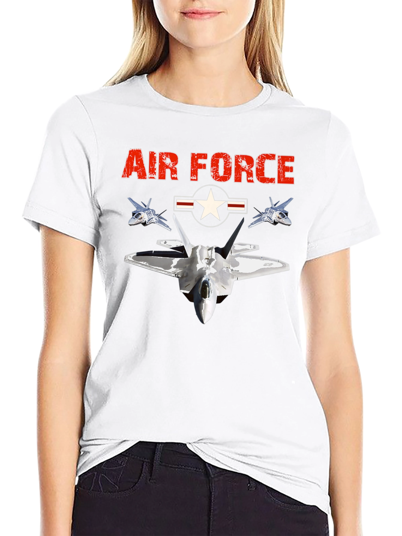 Air Force Jet Fighter Graphic T-Shirt