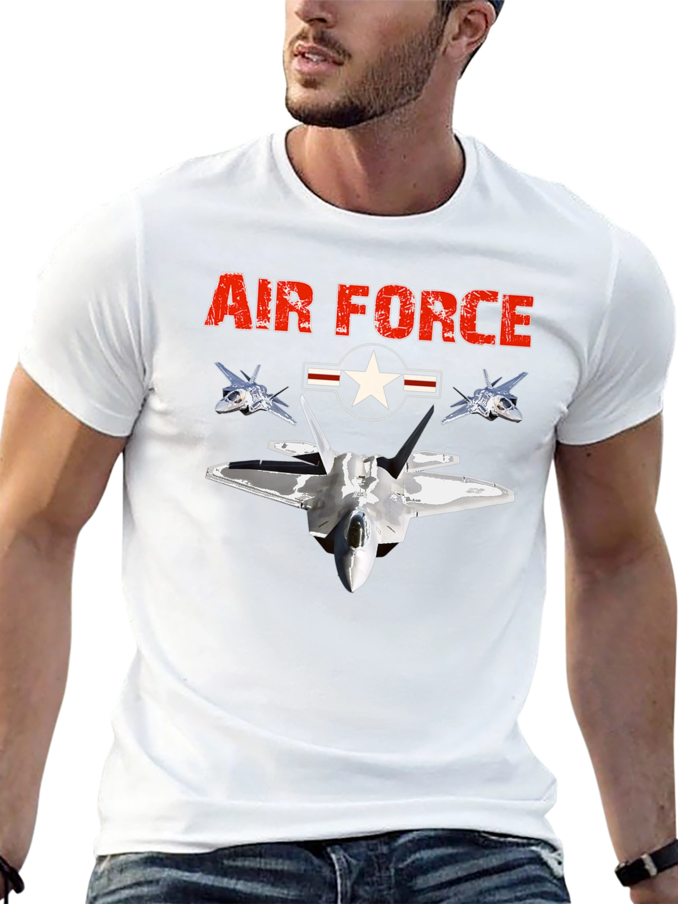 Air Force Jet Fighter Graphic T-Shirt