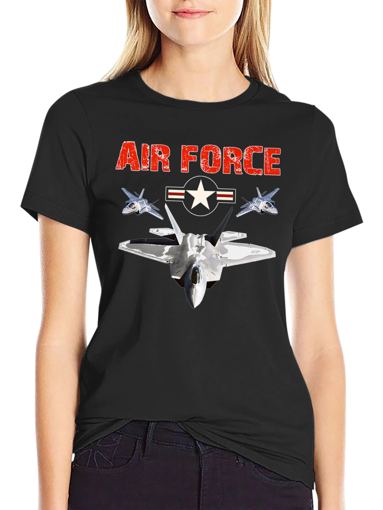 Air Force Jet Fighter Graphic T-Shirt