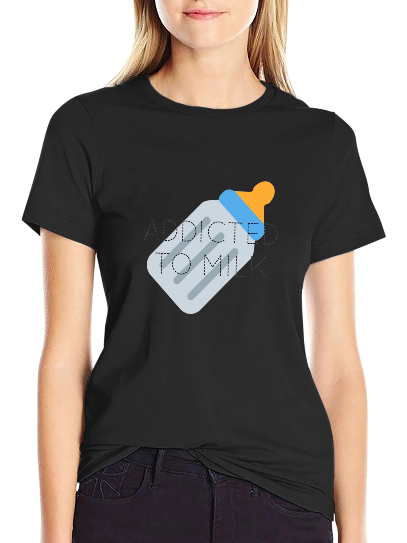 Addicted To Milk Baby Bottle Tee