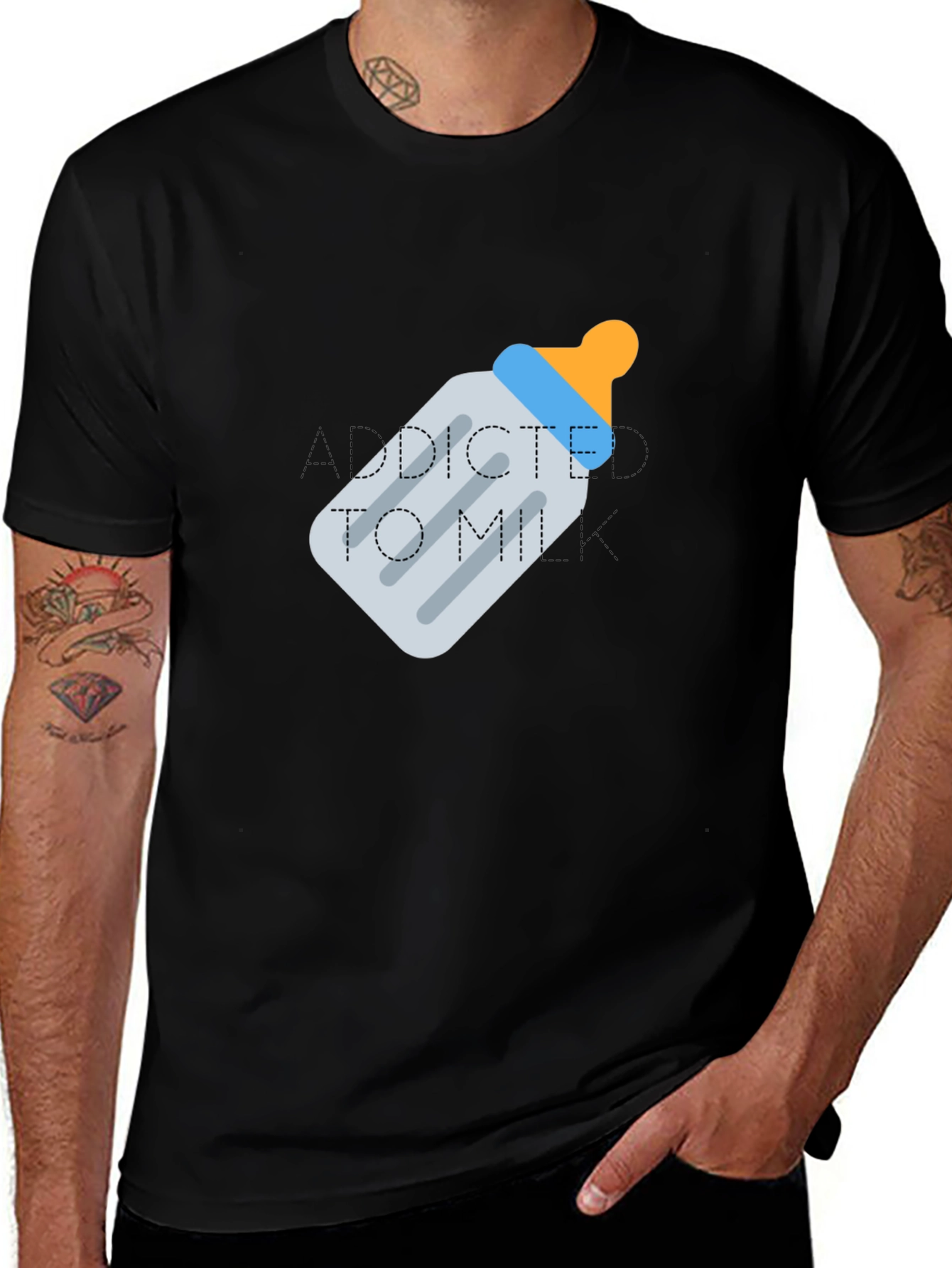 Addicted To Milk Baby Bottle Tee