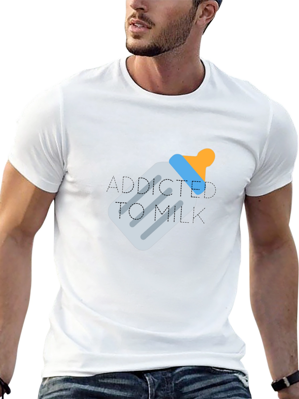 Addicted To Milk Baby Bottle Tee