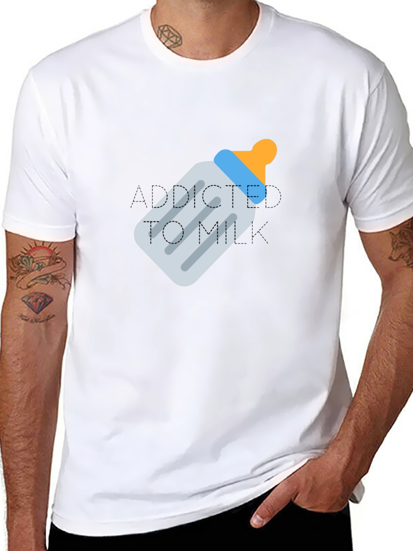 Addicted To Milk Baby Bottle Tee