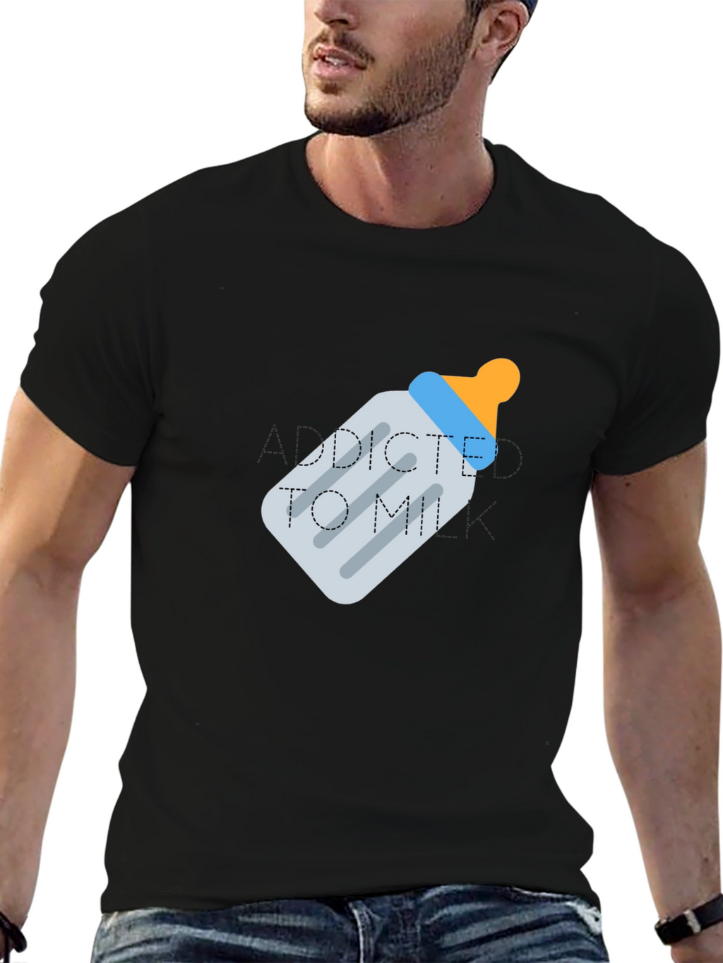 Addicted To Milk Baby Bottle Tee