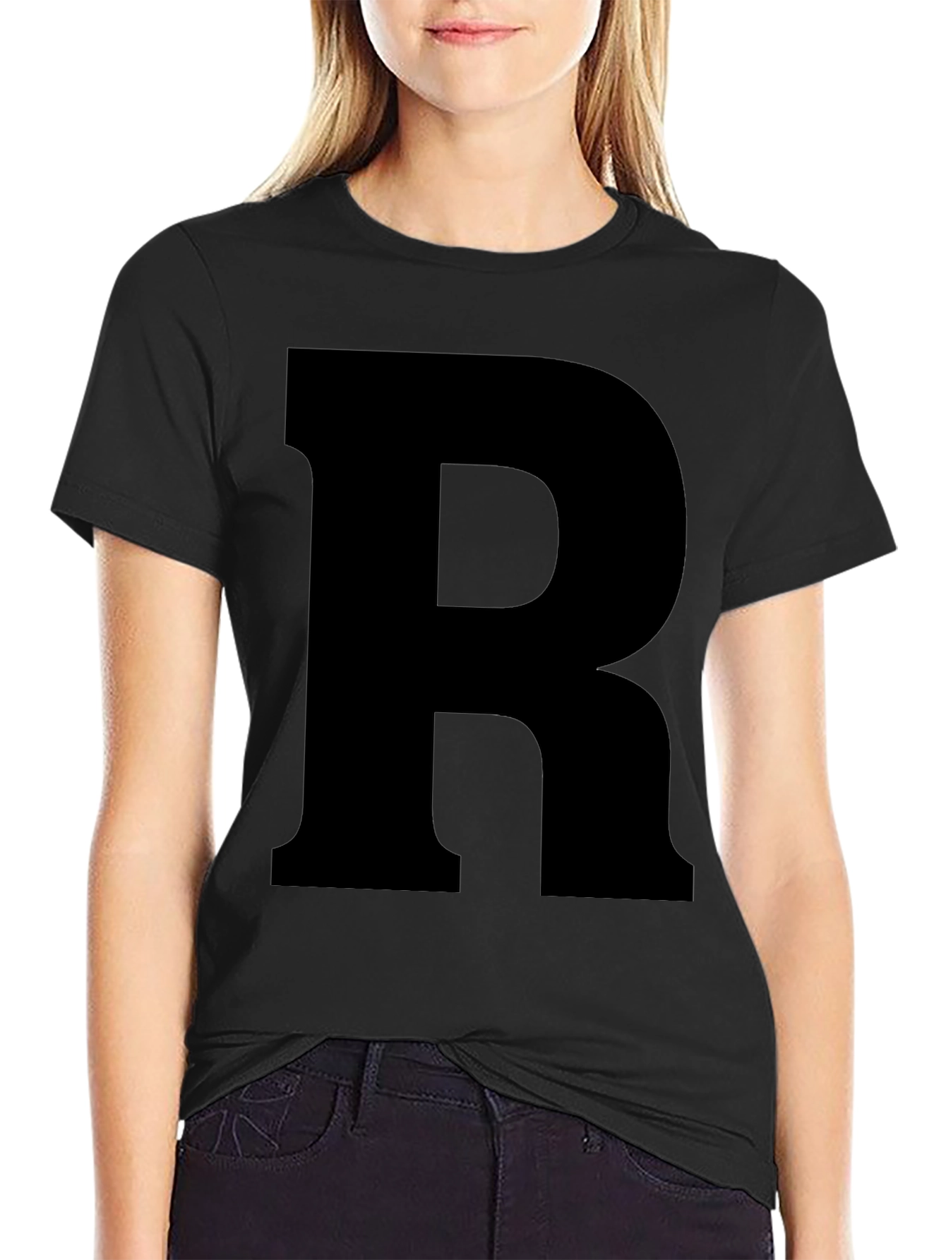 Letter R Graphic Tee - Bold Statement Shirt