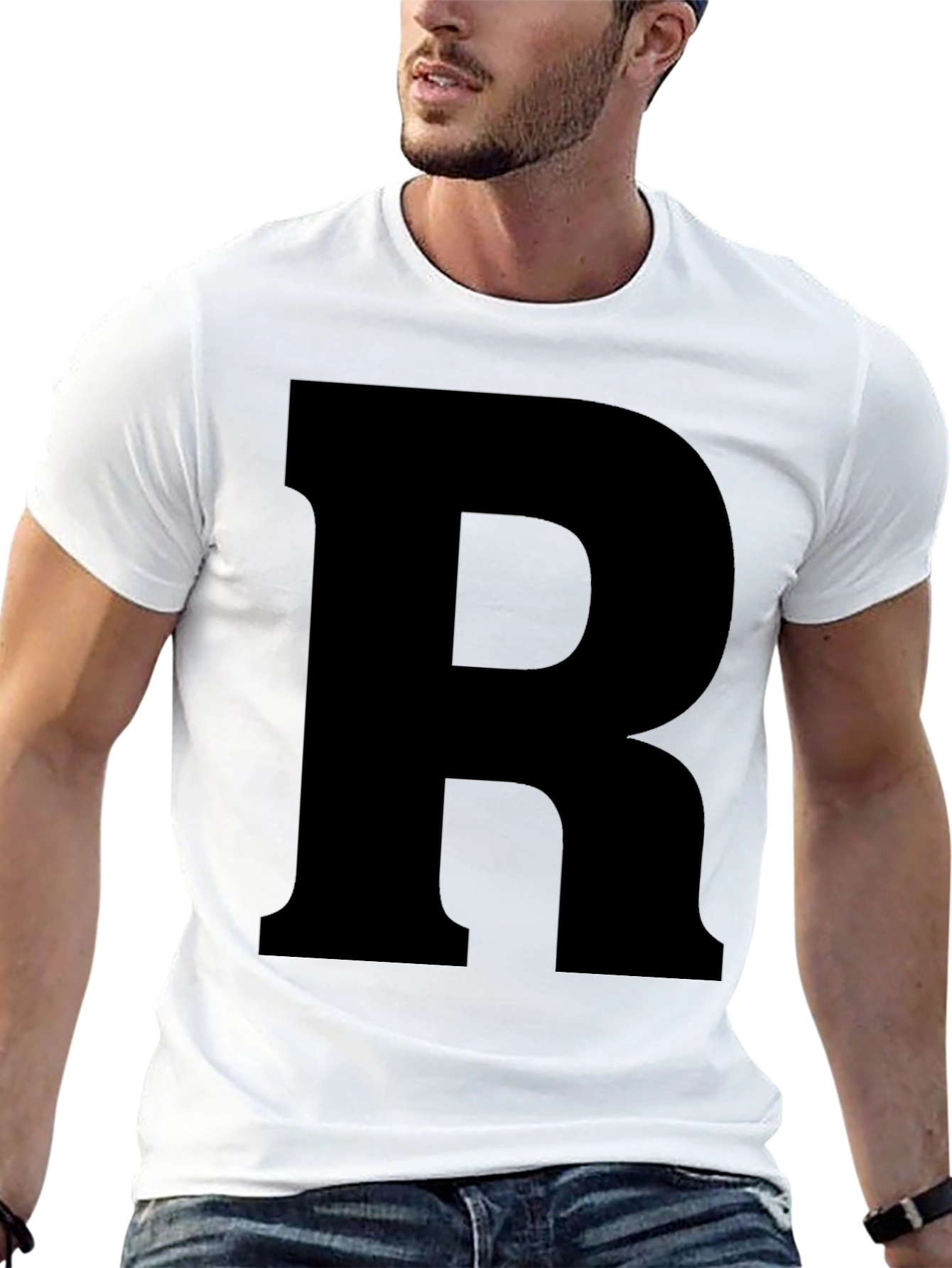 Letter R Graphic Tee - Bold Statement Shirt