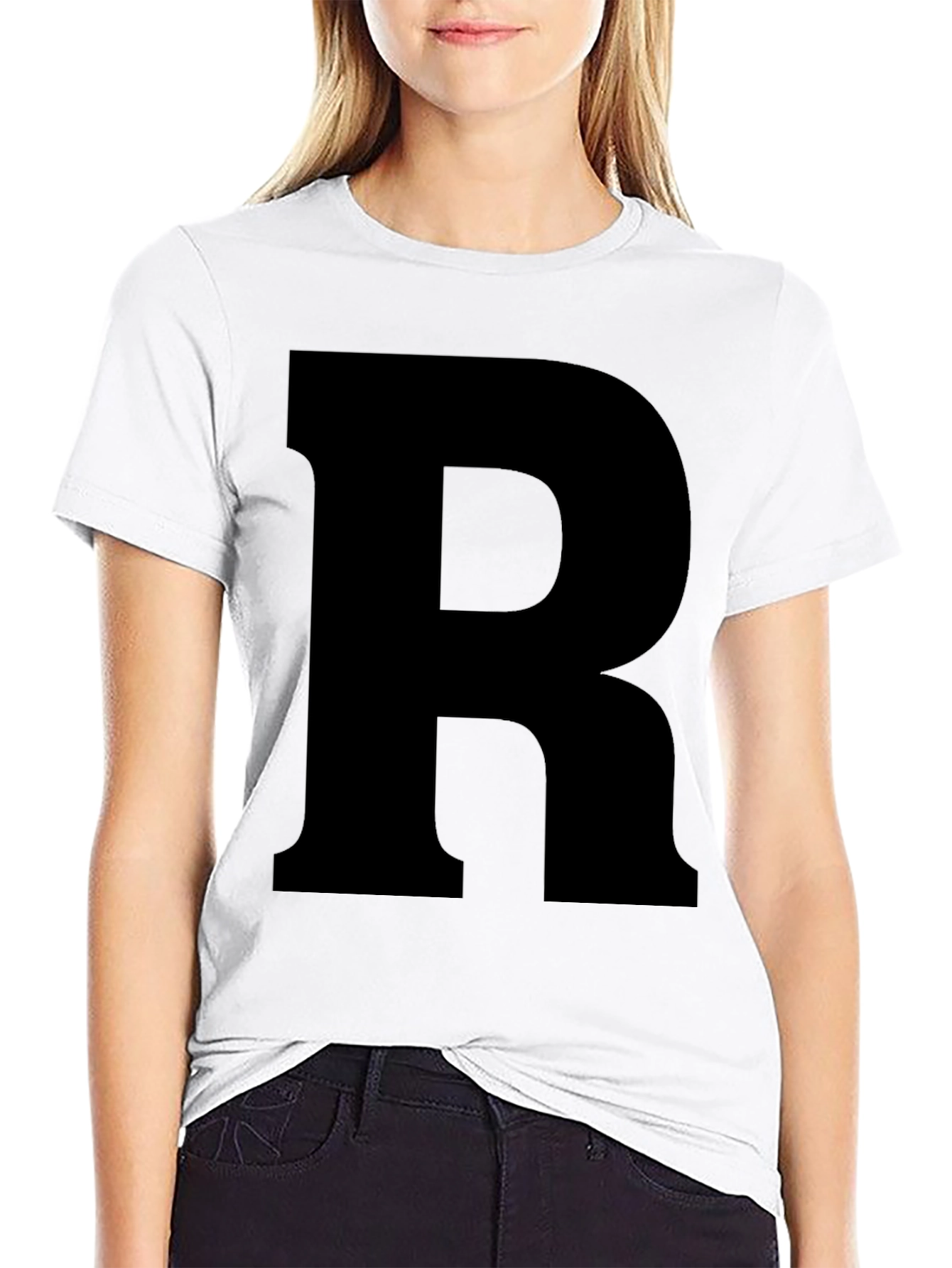 Letter R Graphic Tee - Bold Statement Shirt