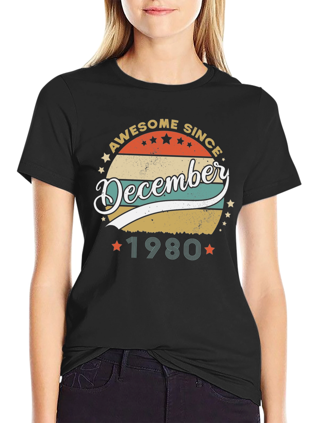 Awesome Since December 1980 Black T-Shirt