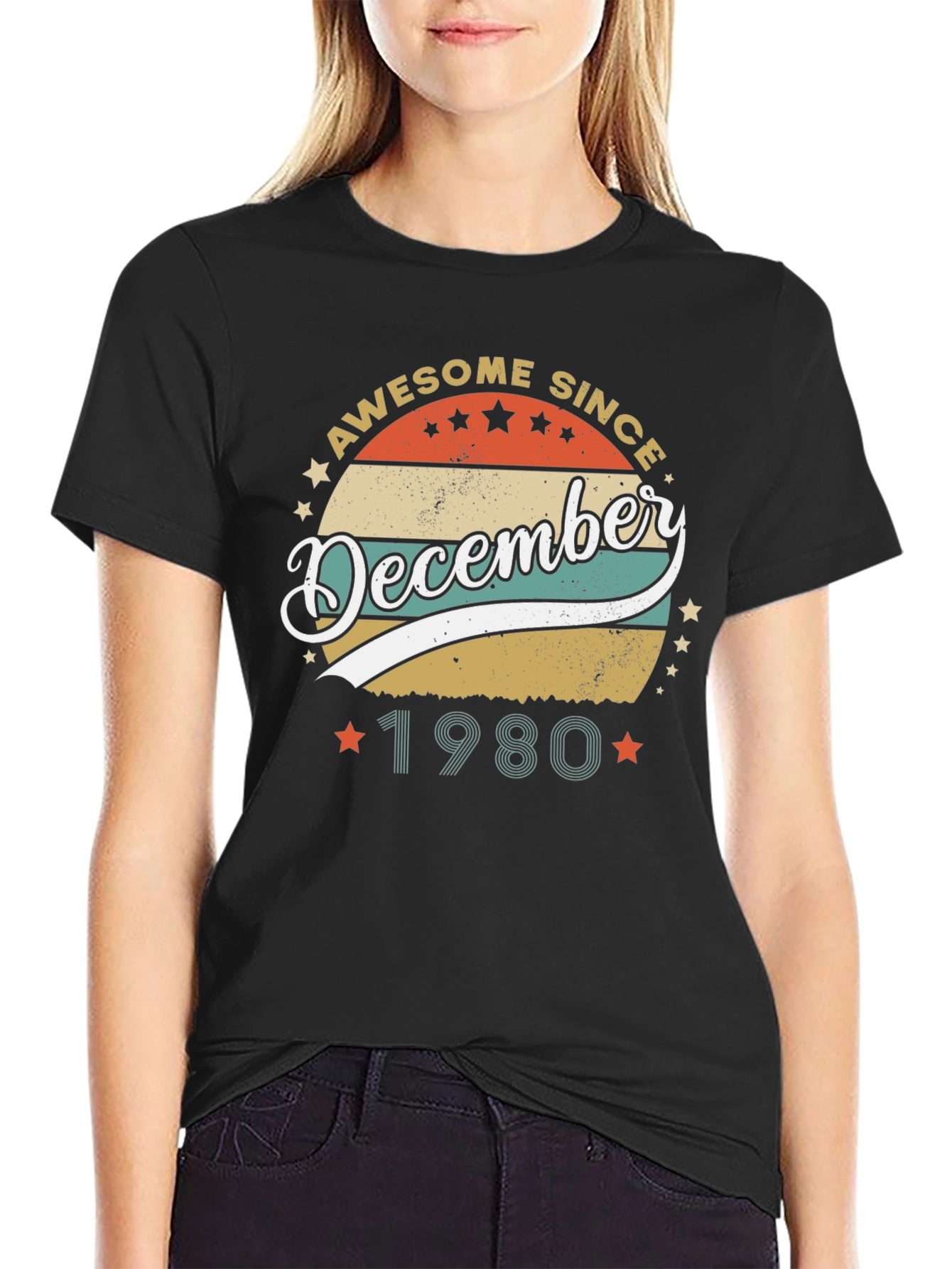 Awesome Since December 1980 Black T-Shirt