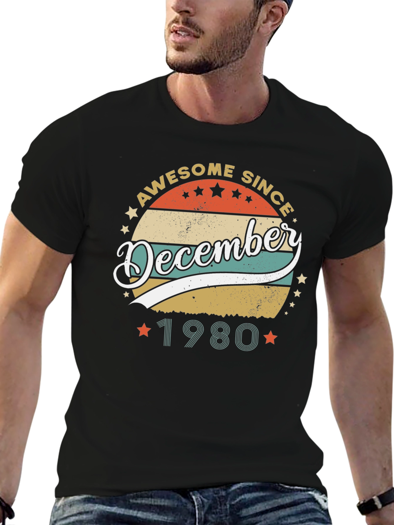 Awesome Since December 1980 Black T-Shirt
