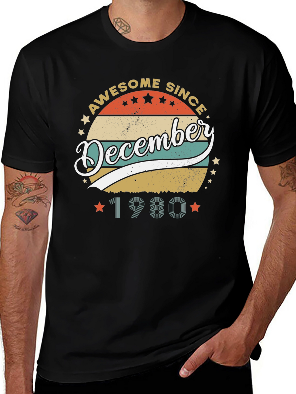 Awesome Since December 1980 Black T-Shirt