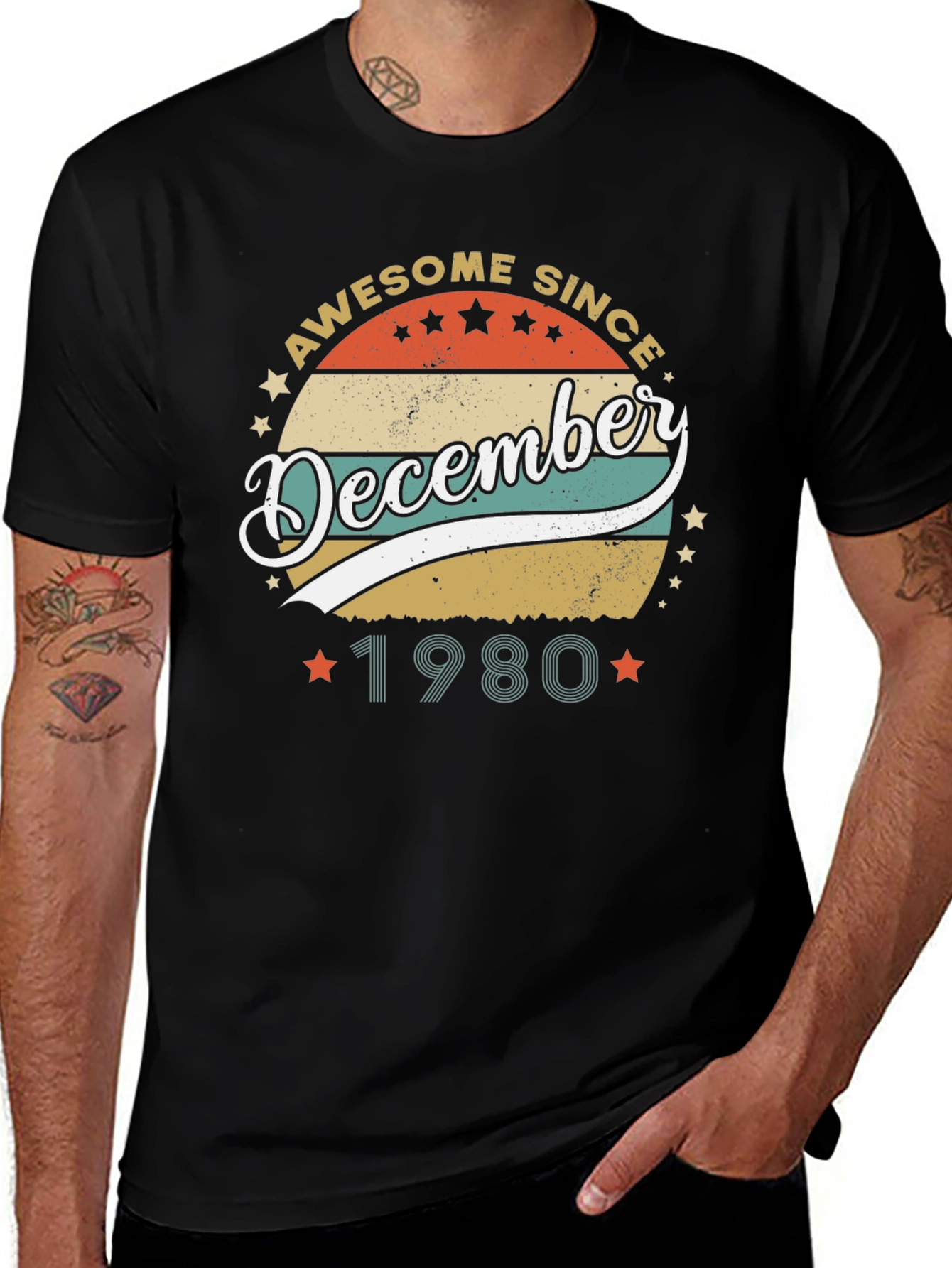 Awesome Since December 1980 Black T-Shirt