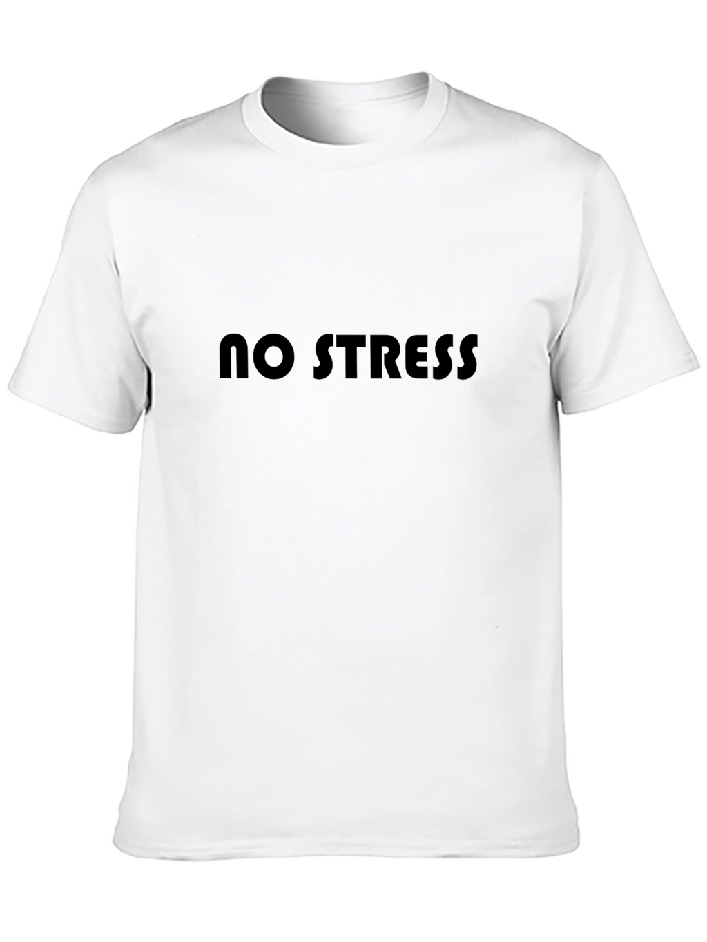 No Stress Black T-Shirt Relaxed Fit