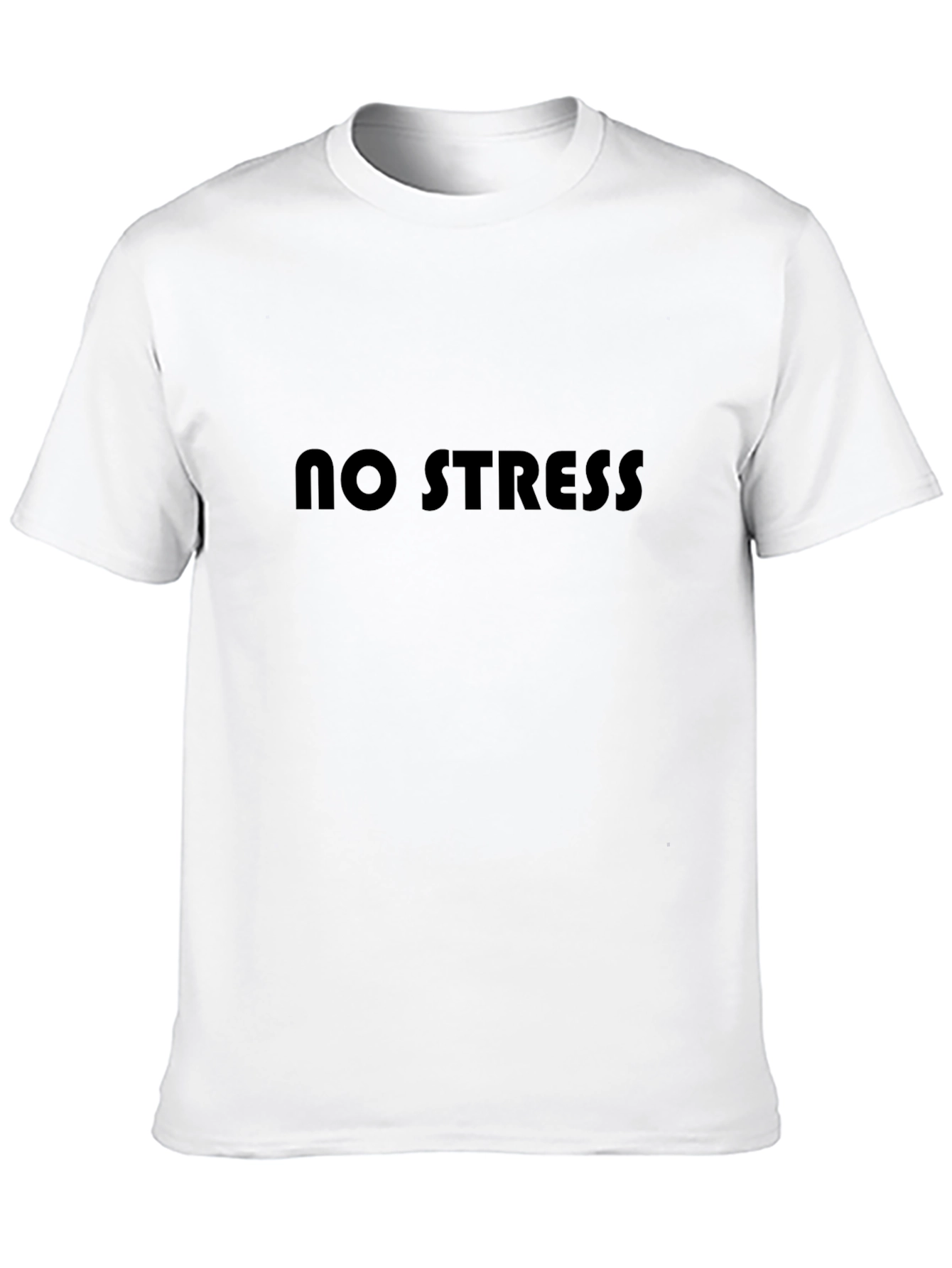 No Stress Black T-Shirt Relaxed Fit