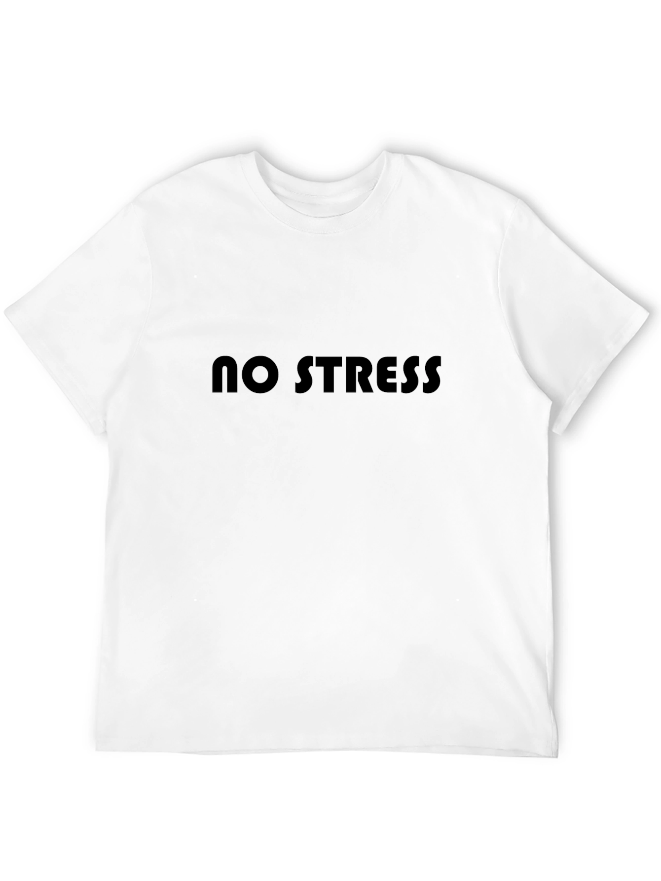 No Stress Black T-Shirt Relaxed Fit
