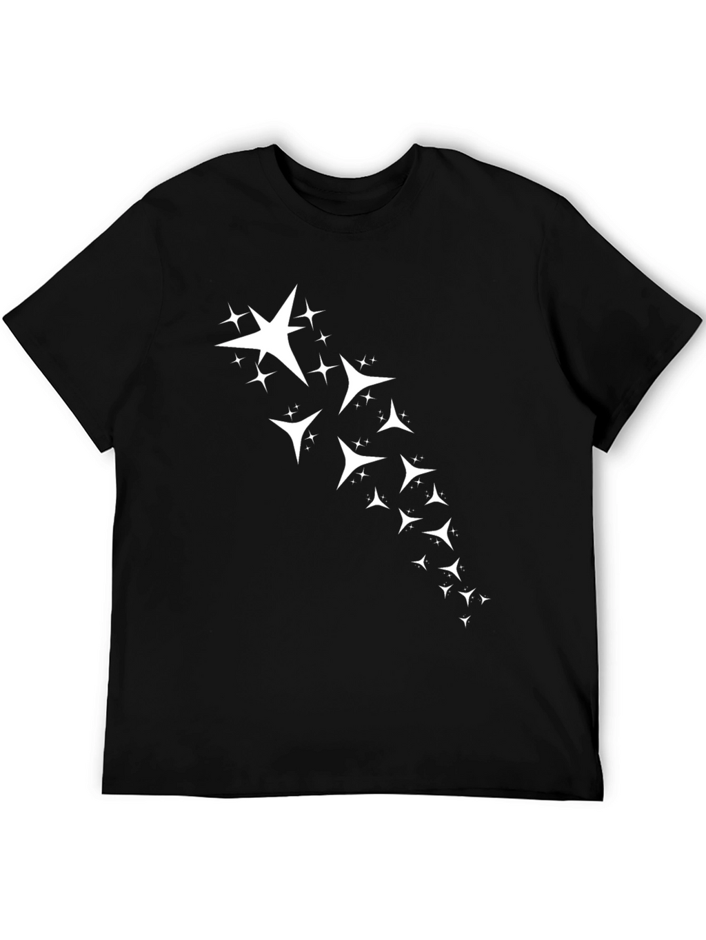 Stylish Black T-Shirt with Star Graphic Print