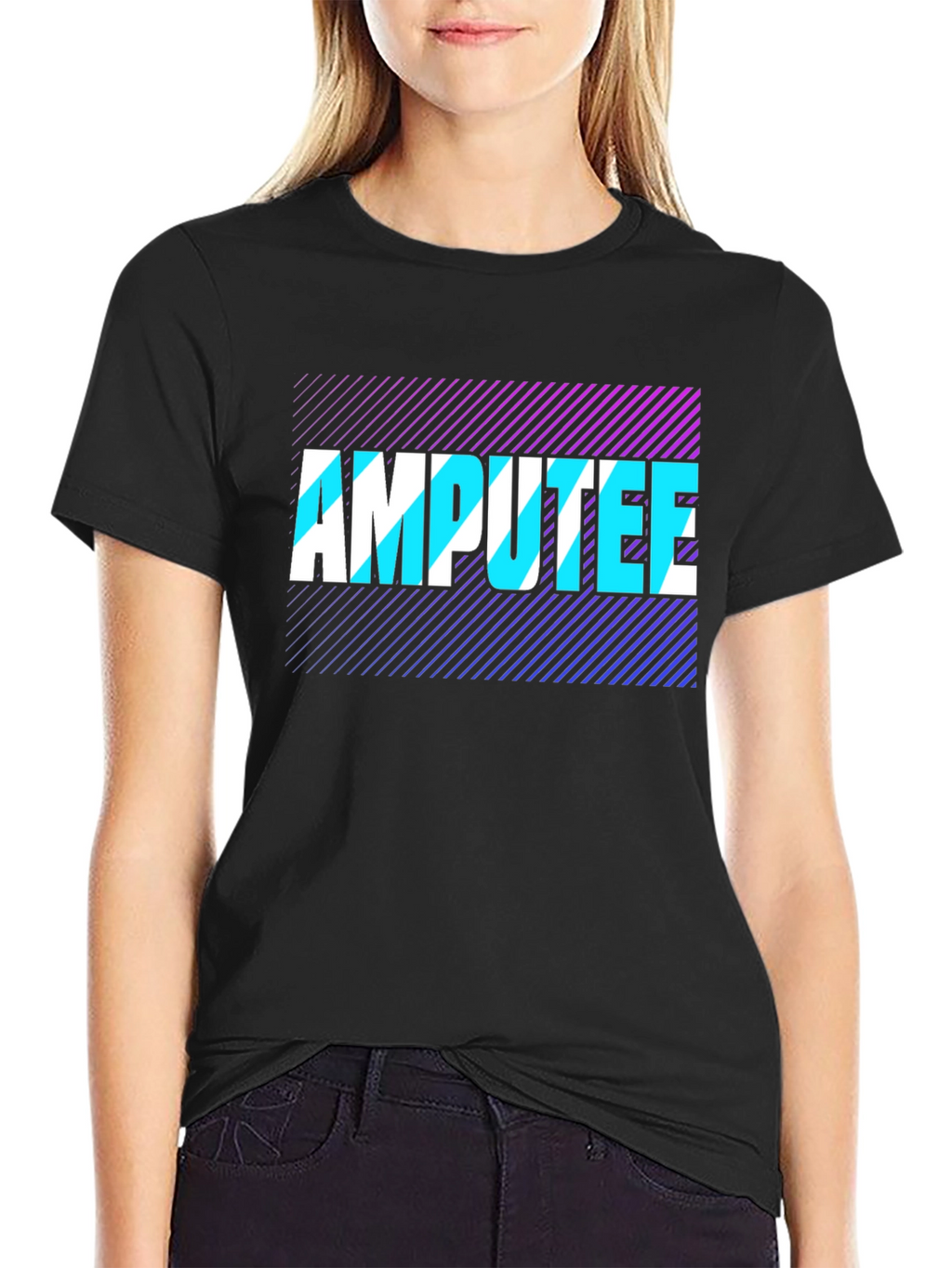 Amputee Graphic Tee - Black Cotton T-Shirt