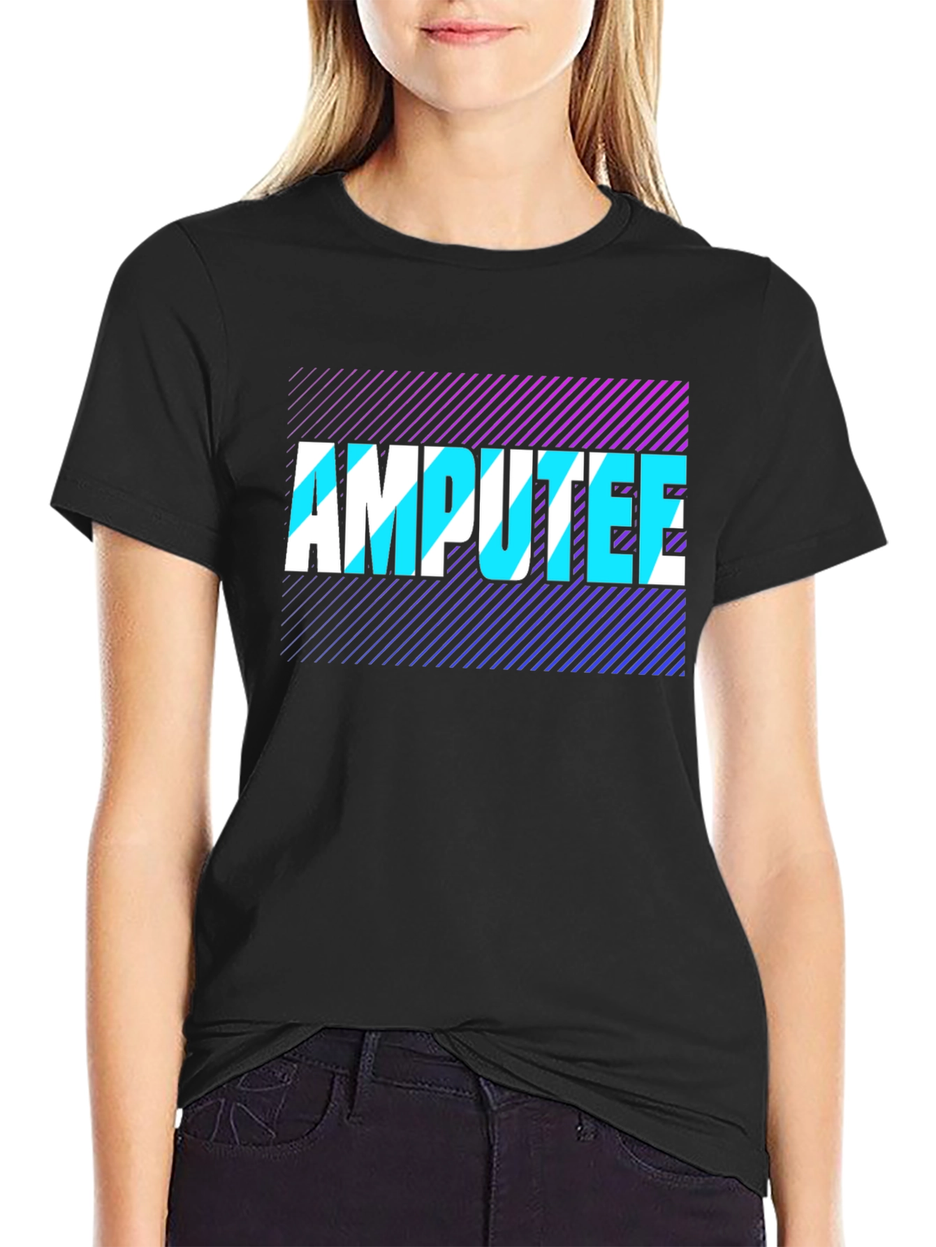 Amputee Graphic Tee - Black Cotton T-Shirt