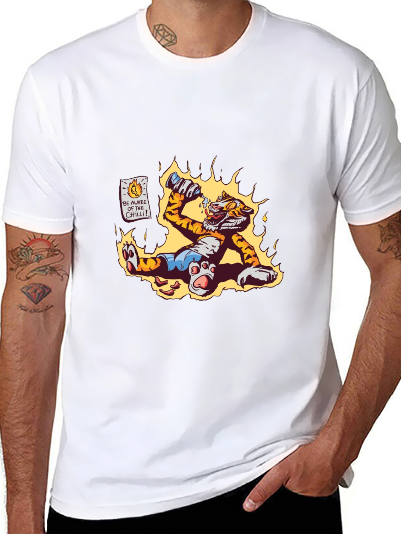 Fiery Tiger Graphic Tee - Beware the Chilli!