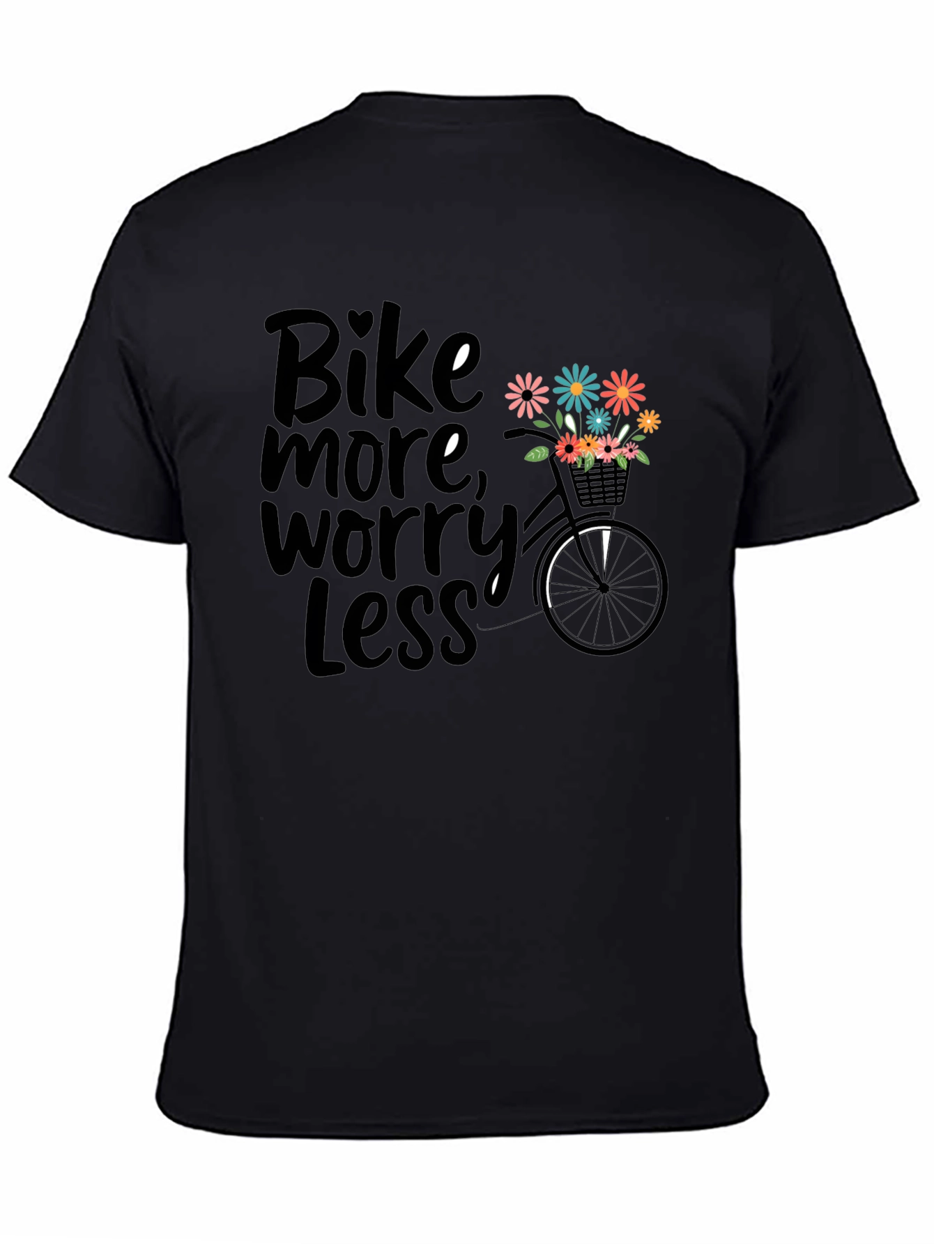 Bike More Worry Less Graphic T-Shirt