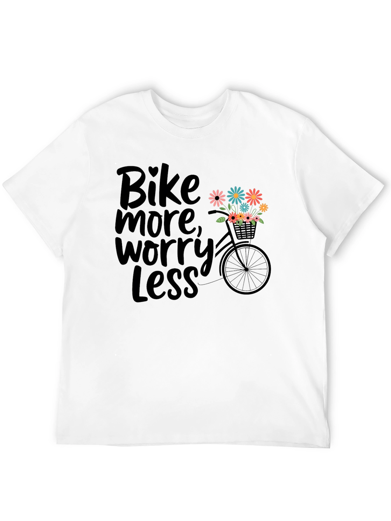 Bike More Worry Less Graphic T-Shirt